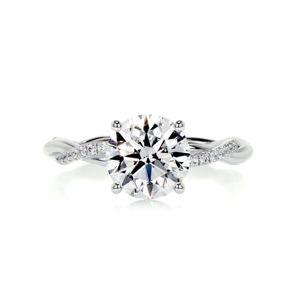 Round Twisted Pave Lab Grown Diamond Engagement Ring