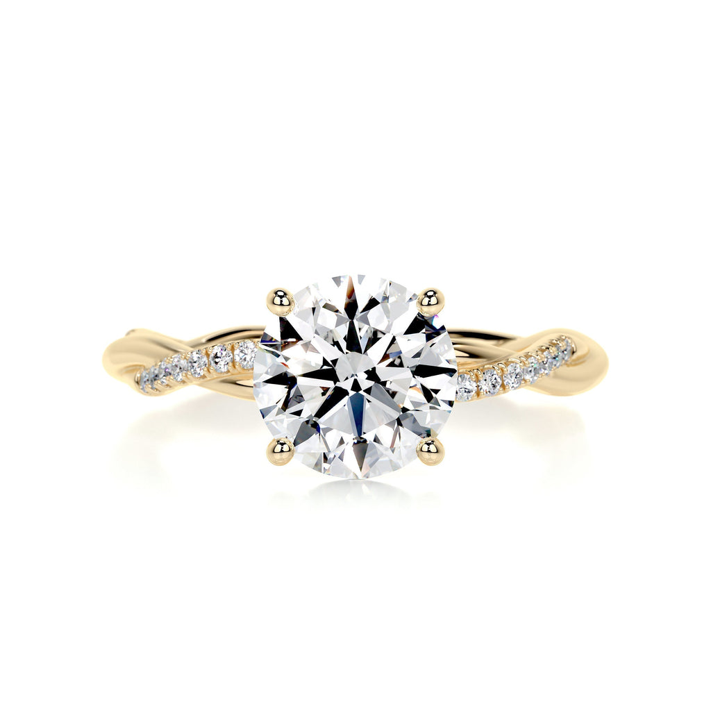 Round Twisted Pave Lab Grown Diamond Engagement Ring