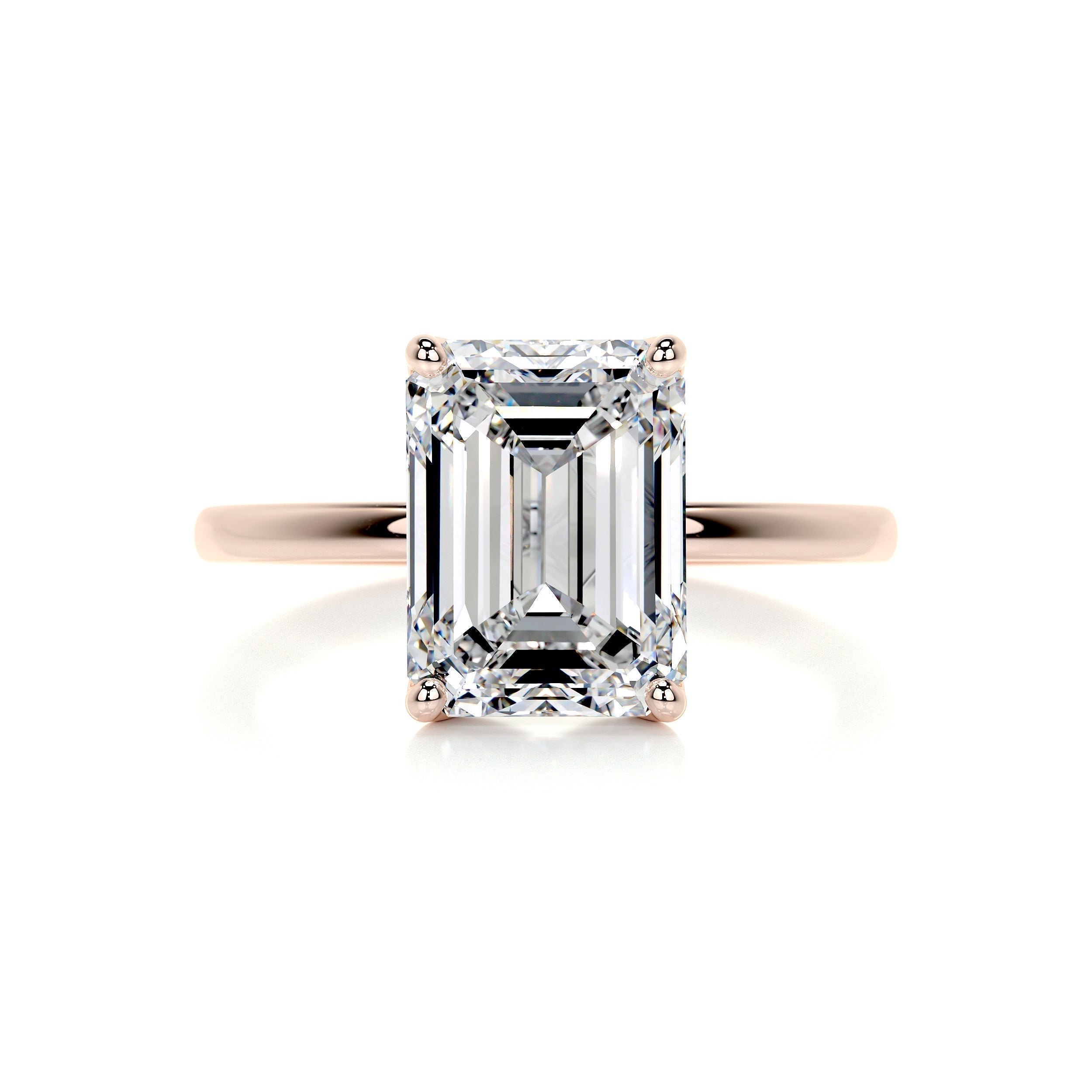 Emerald Solitaire Lab Grown Diamond Engagement Ring
