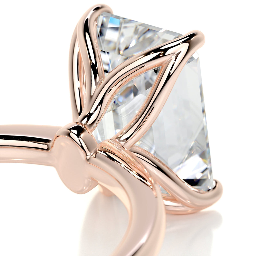 Emerald Solitaire Lab Grown Diamond Engagement Ring