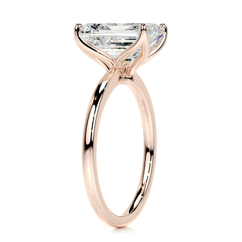 Emerald Solitaire Lab Grown Diamond Engagement Ring