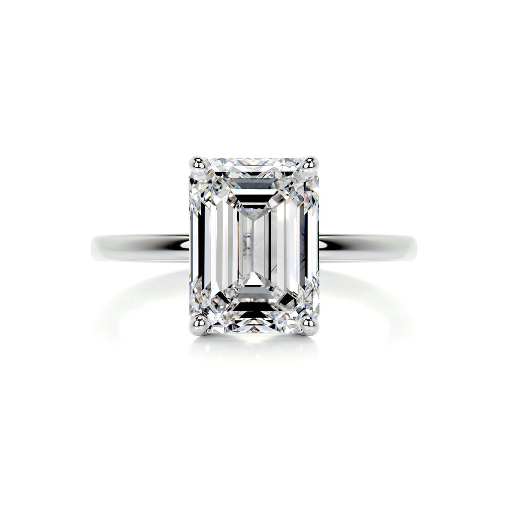 Emerald Solitaire Lab Grown Diamond Engagement Ring