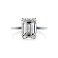 Emerald Solitaire Lab Grown Diamond Engagement Ring