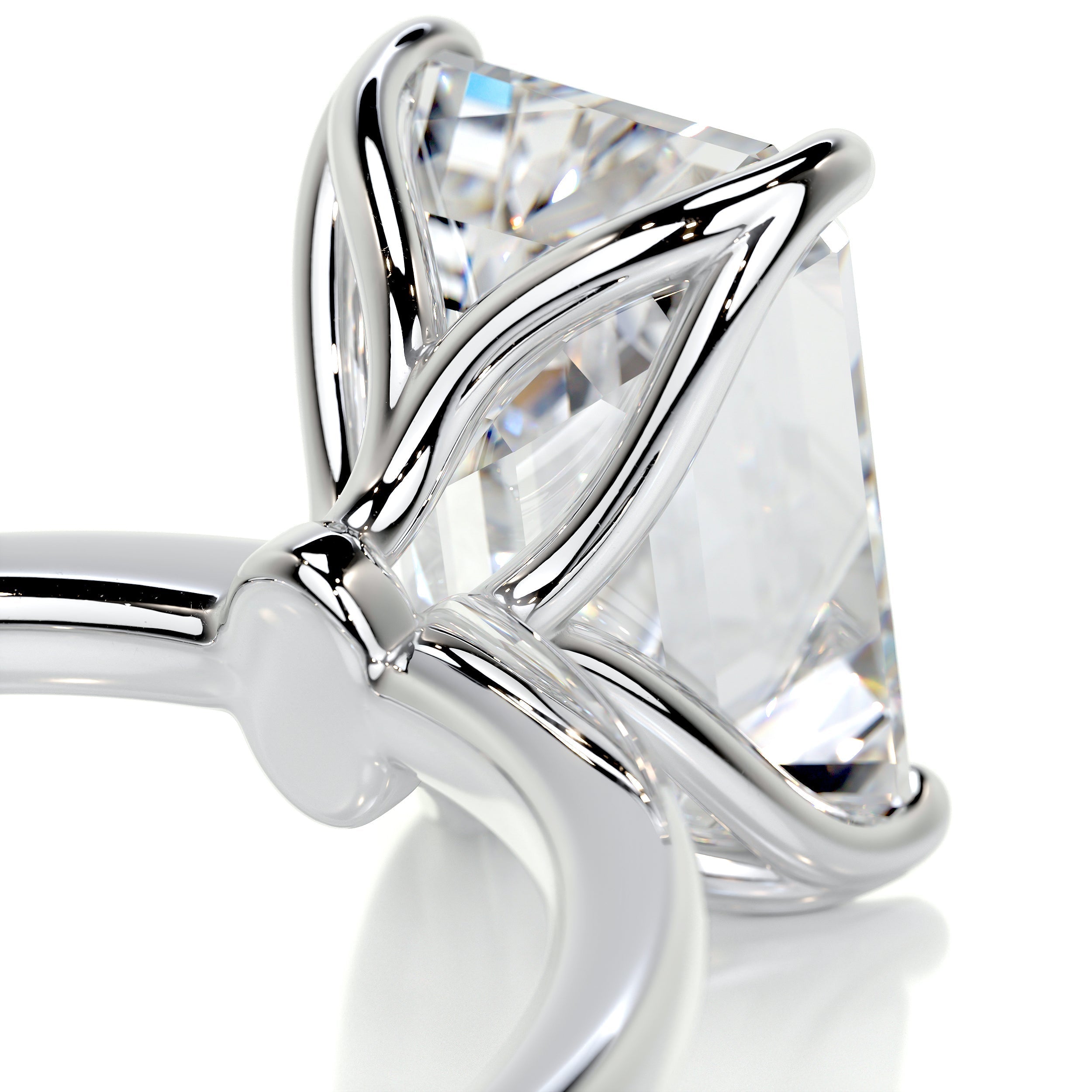 Emerald Solitaire Lab Grown Diamond Engagement Ring