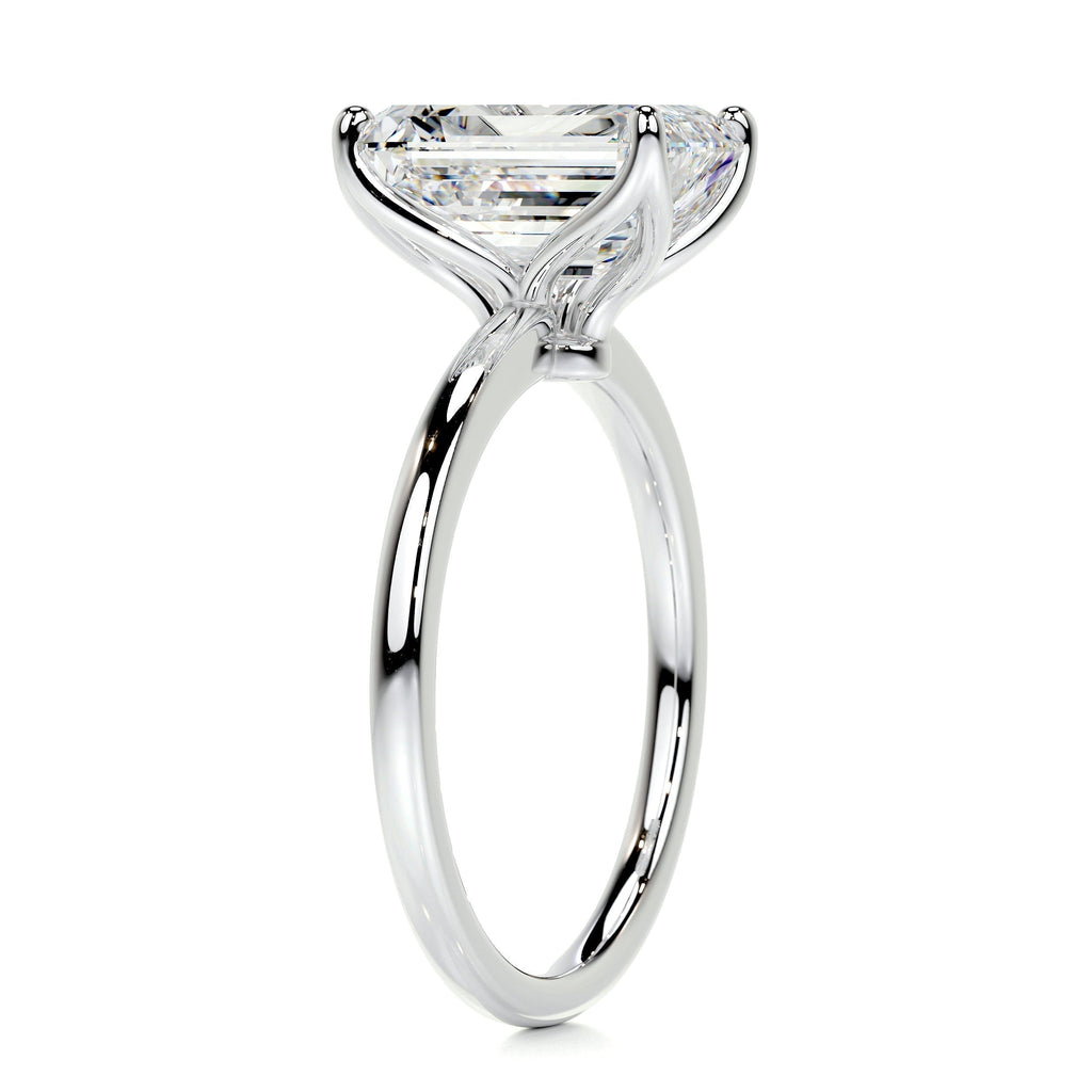 Emerald Solitaire Lab Grown Diamond Engagement Ring