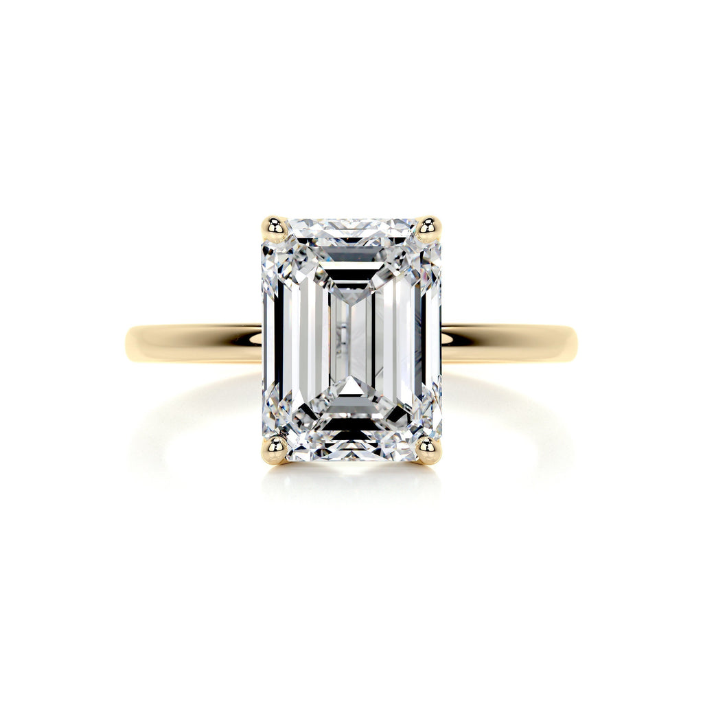 Emerald Solitaire Lab Grown Diamond Engagement Ring