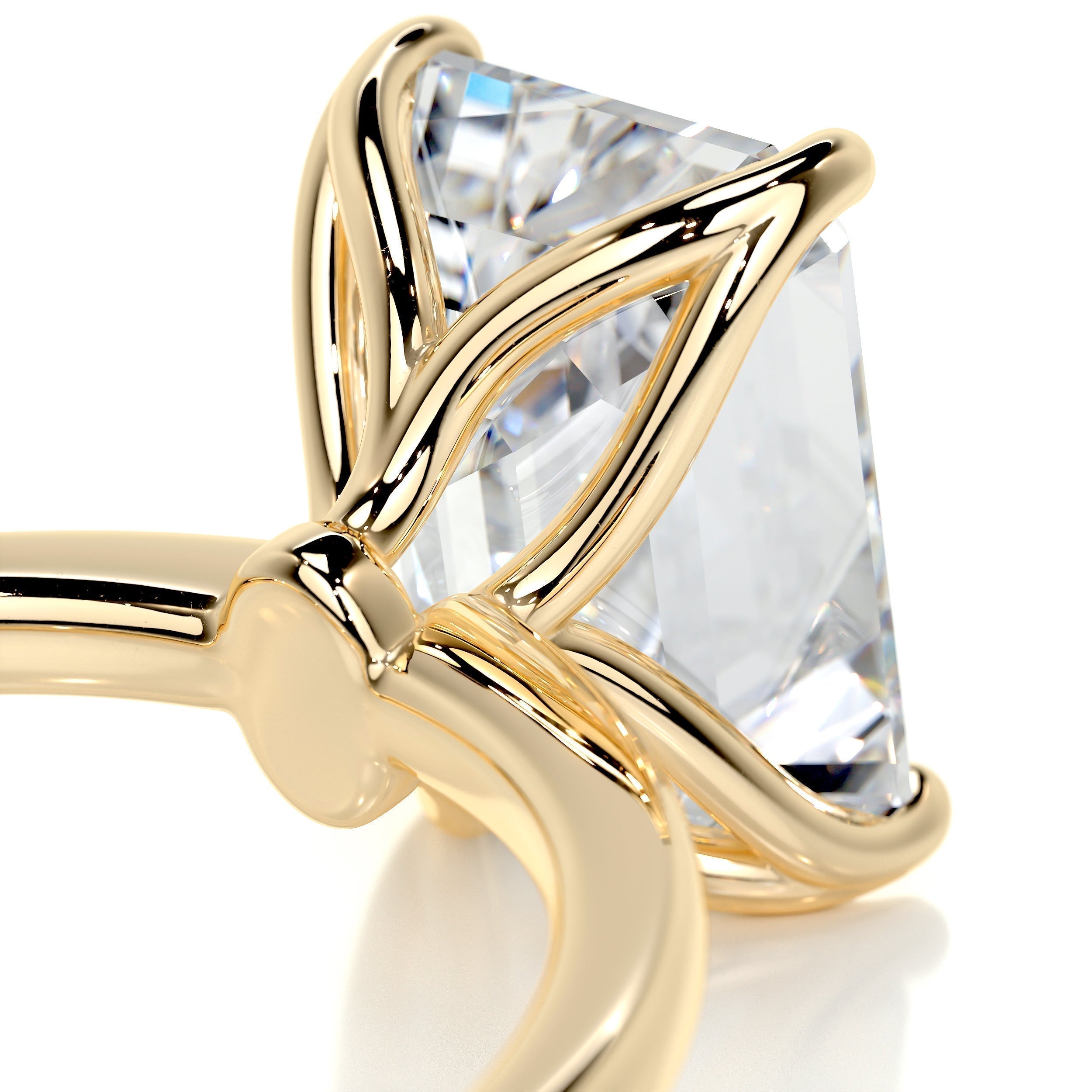 Emerald Solitaire Lab Grown Diamond Engagement Ring