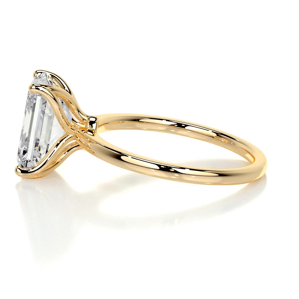 Emerald Solitaire Lab Grown Diamond Engagement Ring