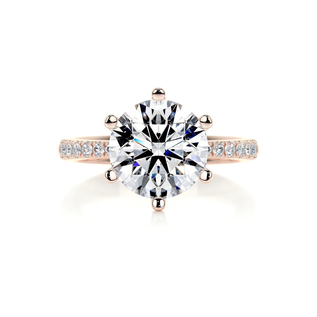 Round Pave Lab Grown Diamond Engagement Ring