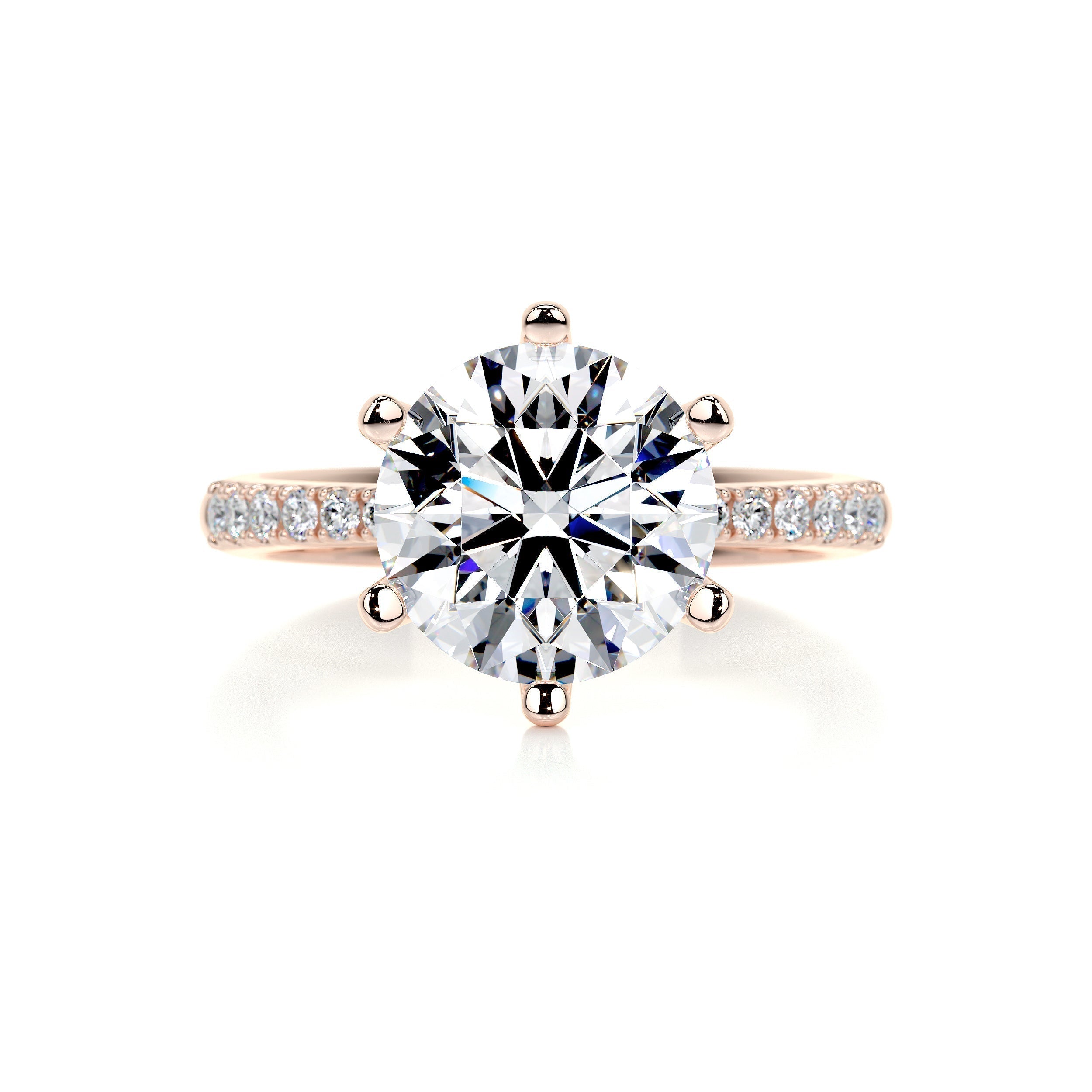 Round Pave Lab Grown Diamond Engagement Ring