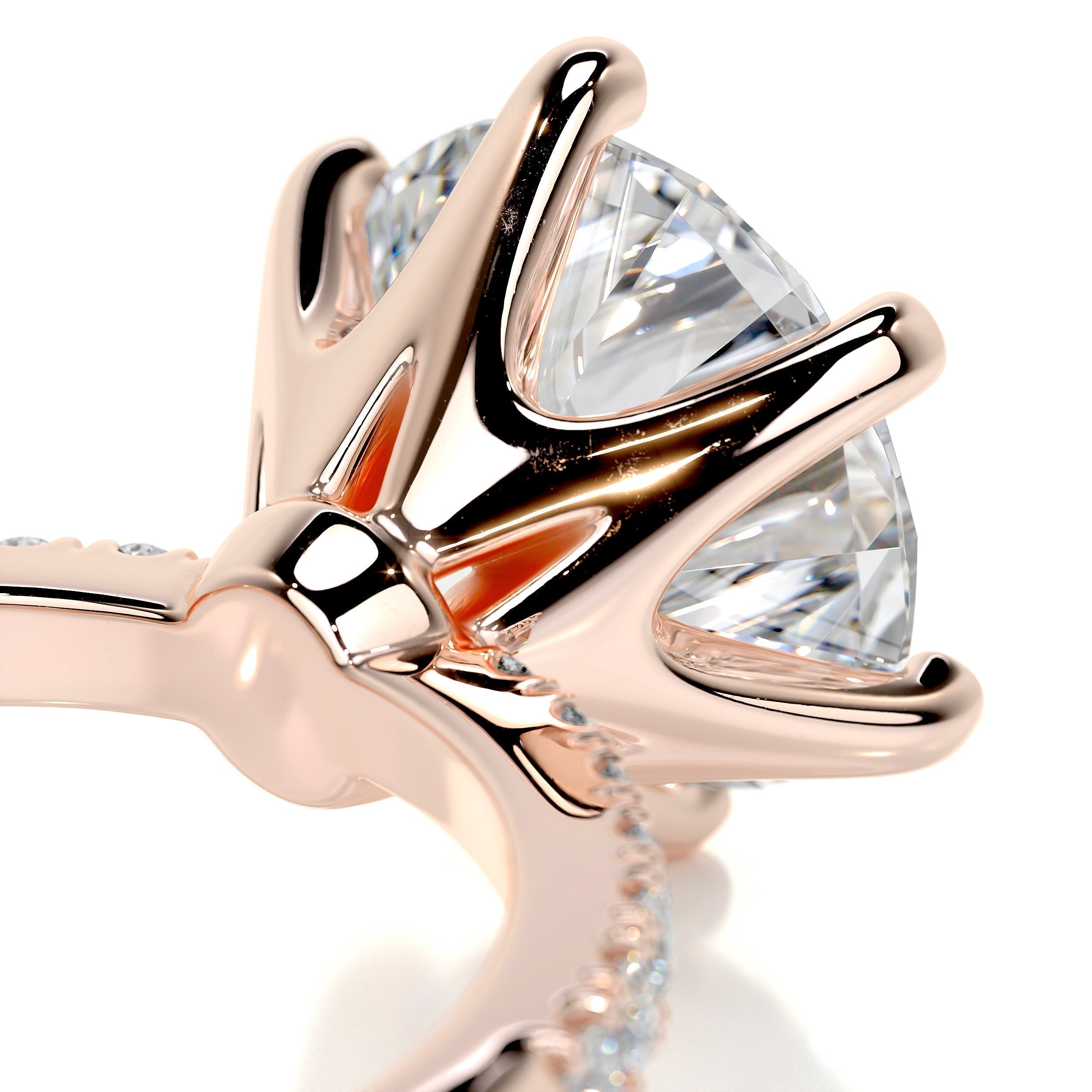 Round Pave Lab Grown Diamond Engagement Ring