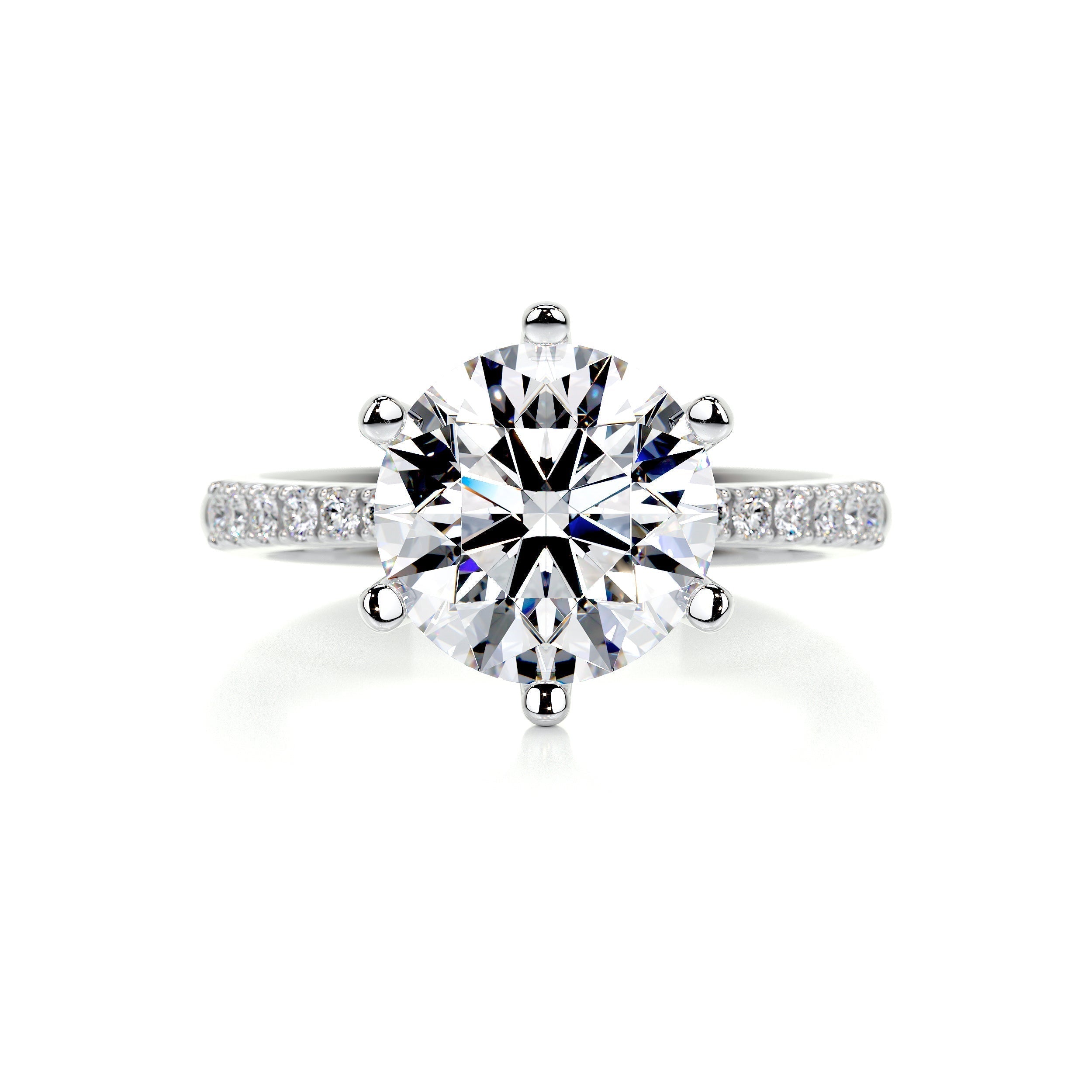 Round Pave Lab Grown Diamond Engagement Ring