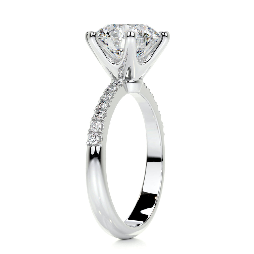 Round Pave Lab Grown Diamond Engagement Ring