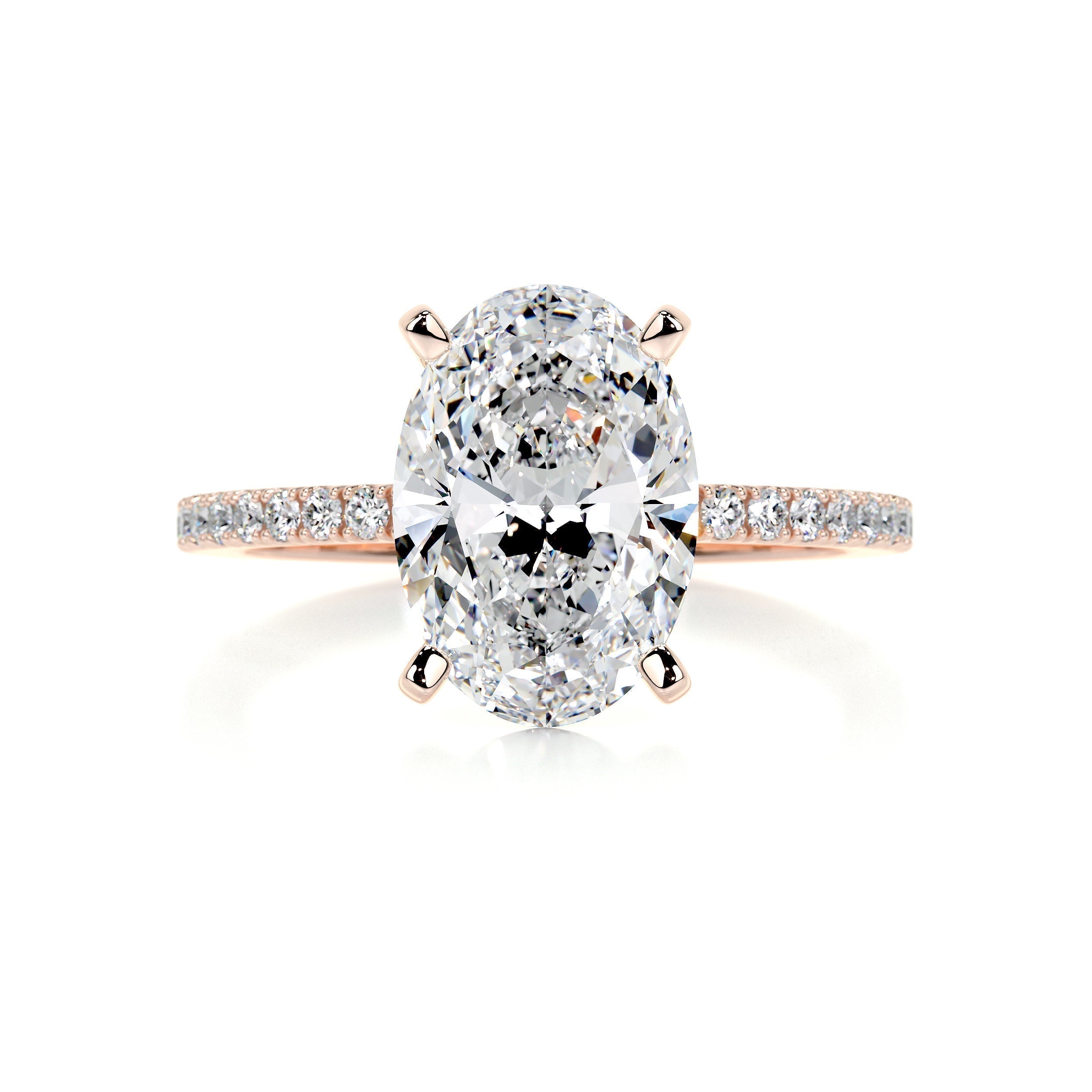 Oval Pave Lab Grown Diamond Engagement Ring
