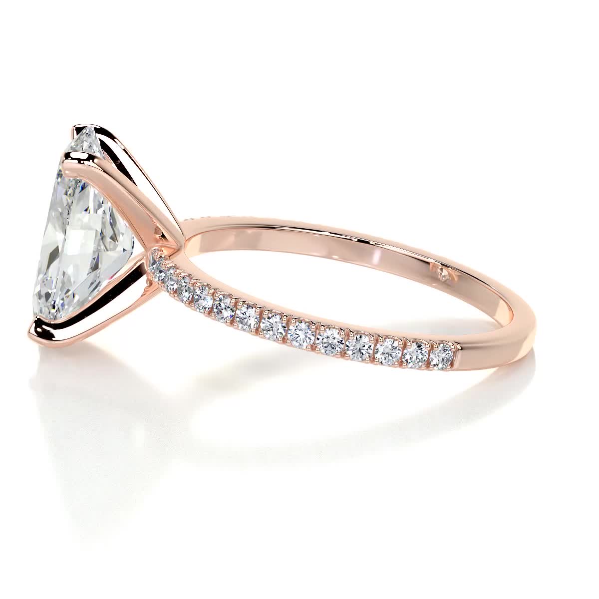 Oval Pave Lab Grown Diamond Engagement Ring