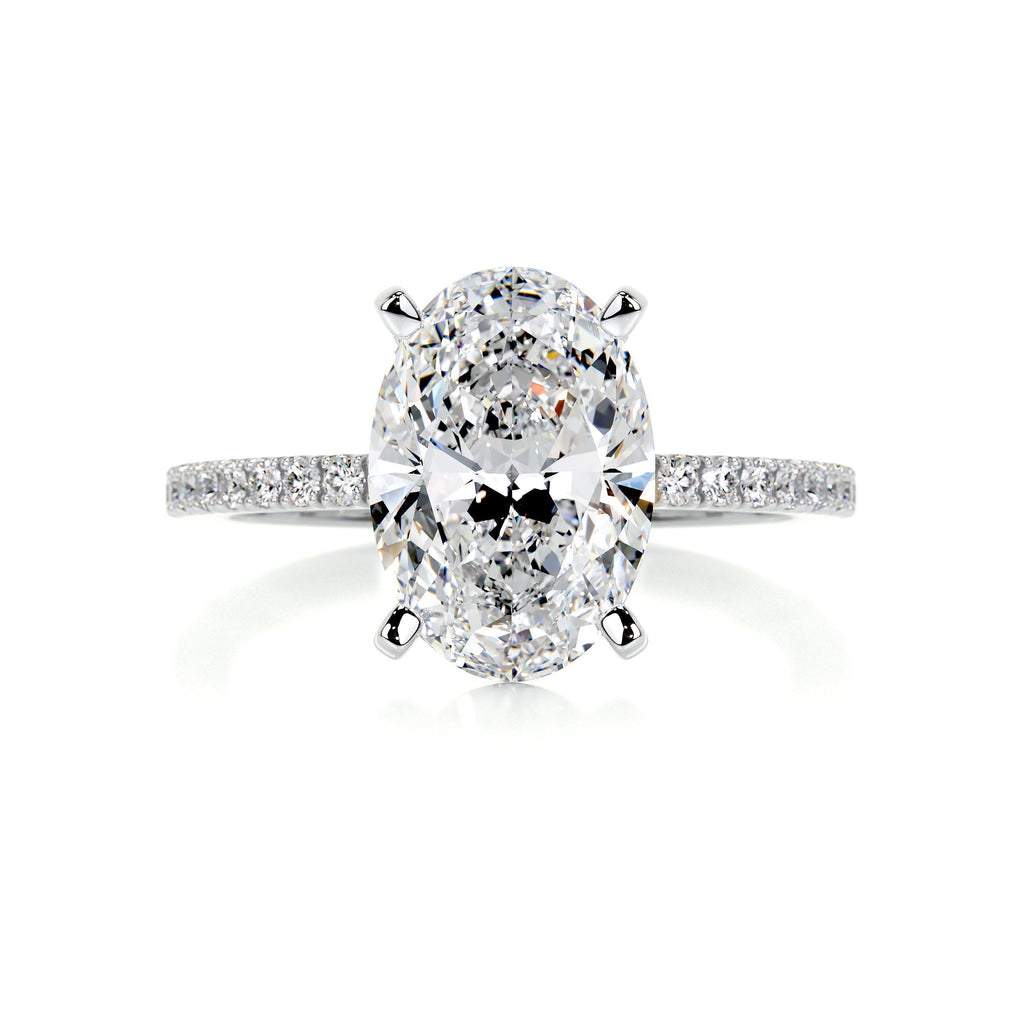 Oval Pave Lab Grown Diamond Engagement Ring