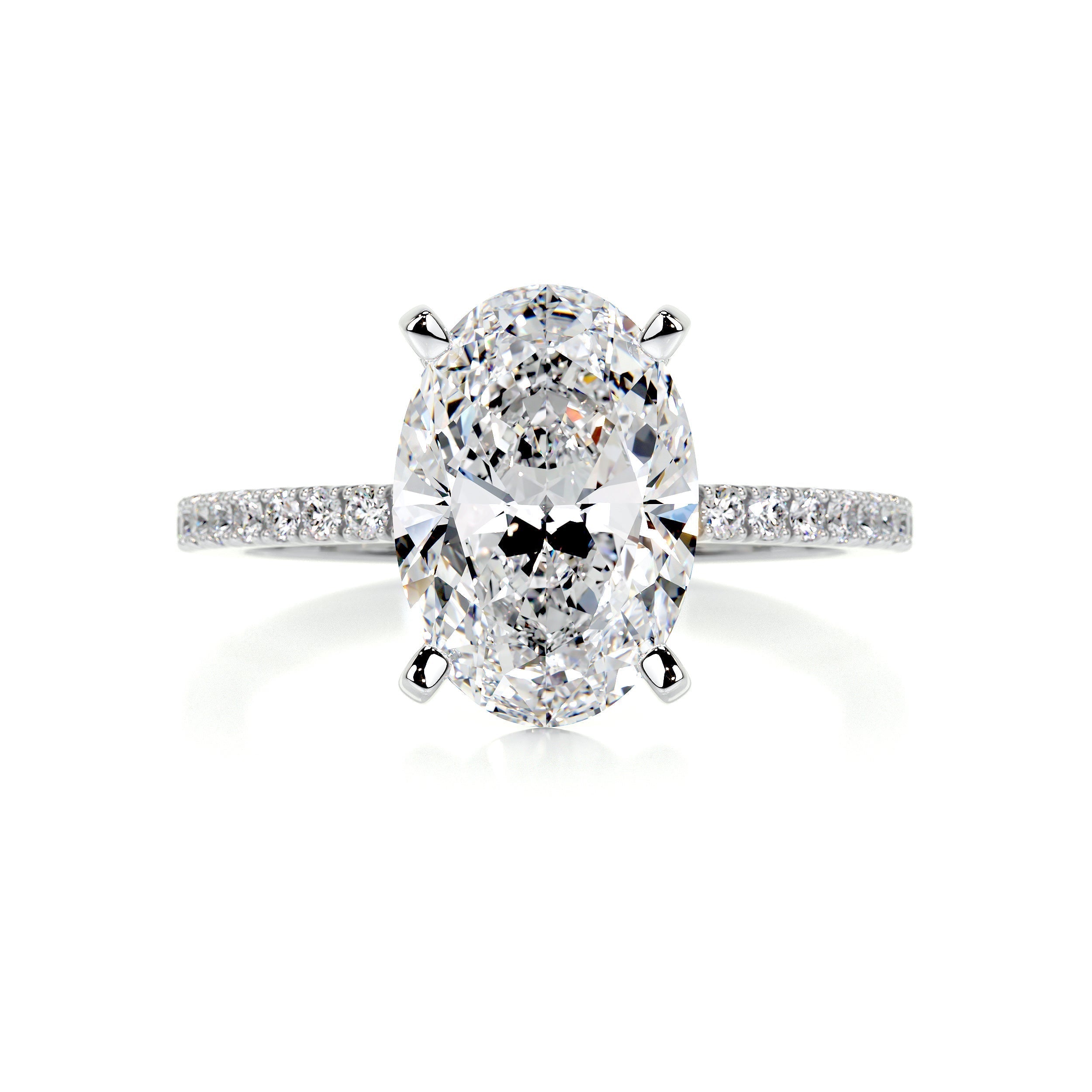 Oval Pave Lab Grown Diamond Engagement Ring