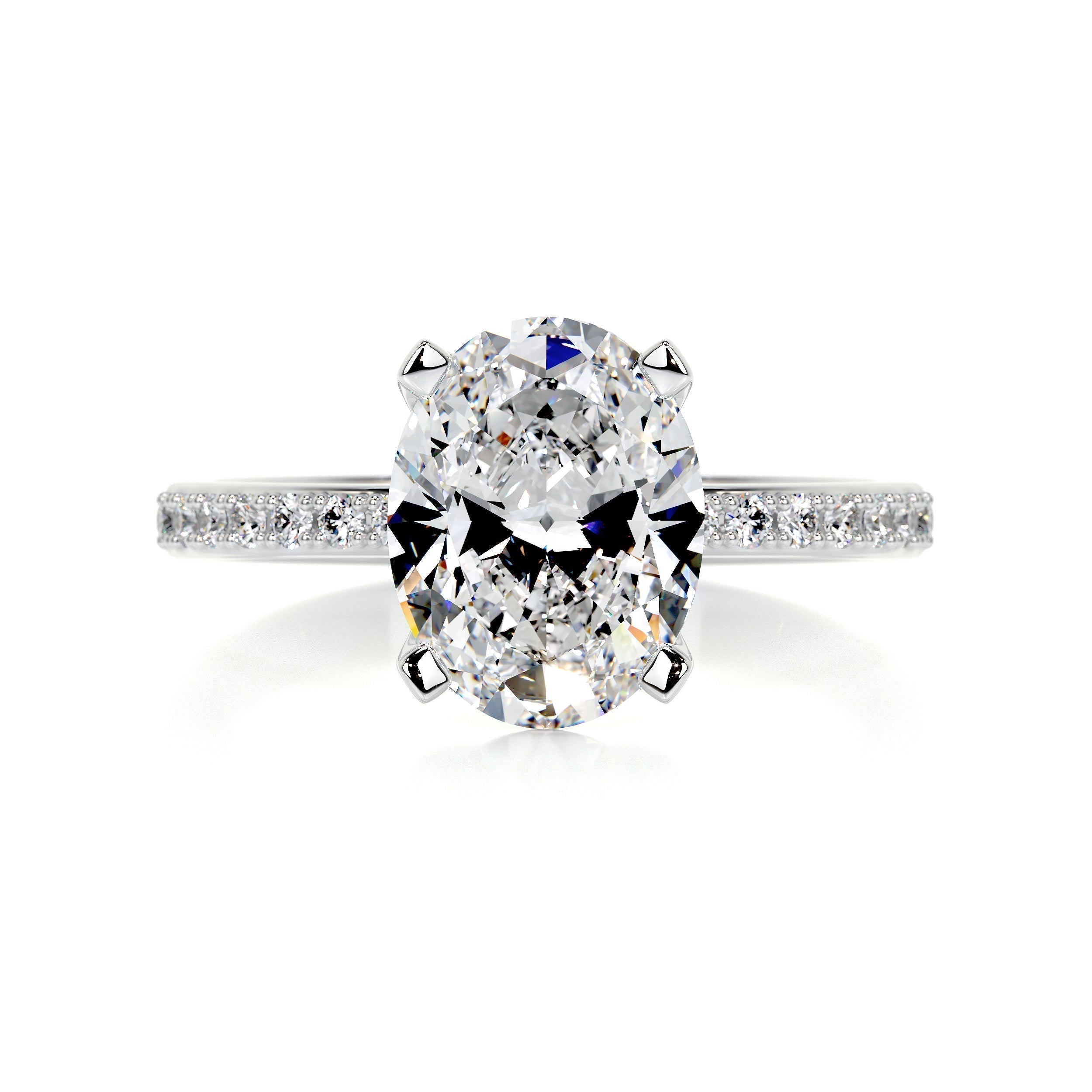 Oval Pave Lab Grown Diamond Engagement Ring