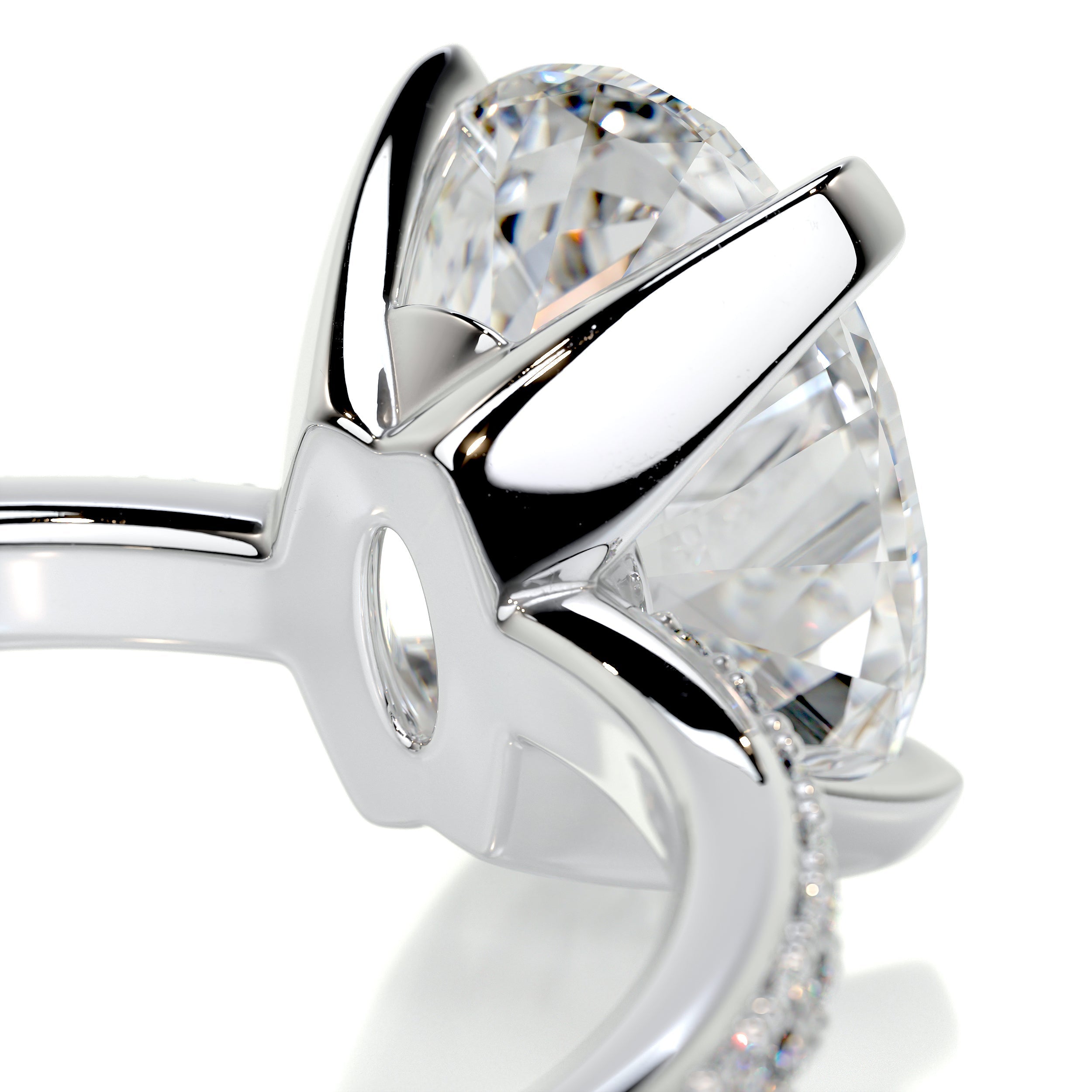 Oval Pave Lab Grown Diamond Engagement Ring