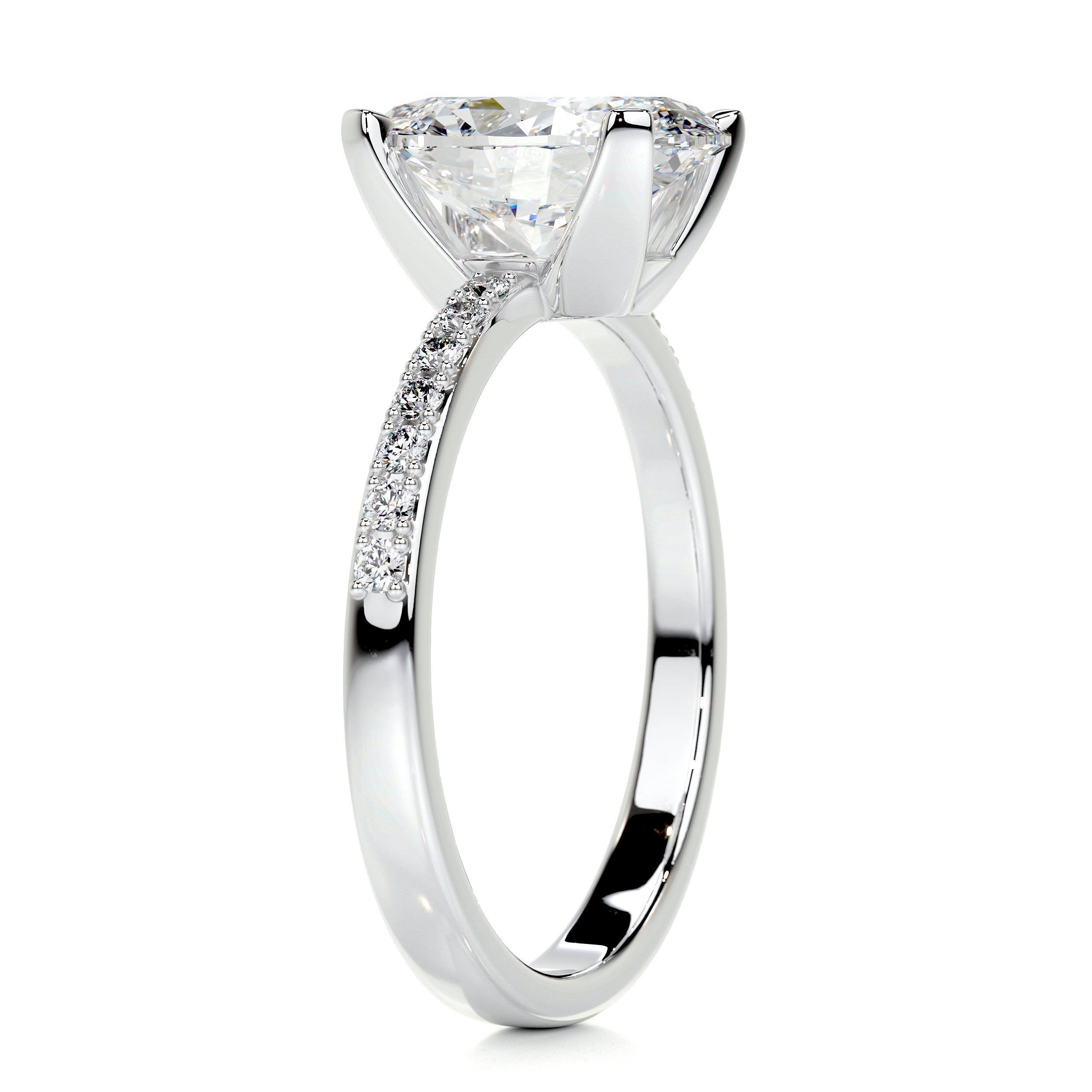 Oval Pave Lab Grown Diamond Engagement Ring