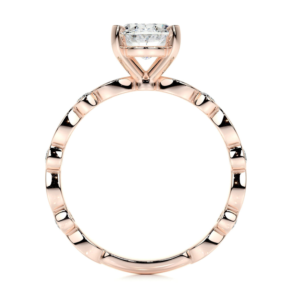 Oval Dainty Pave Lab Grown Diamond Engagement Ring