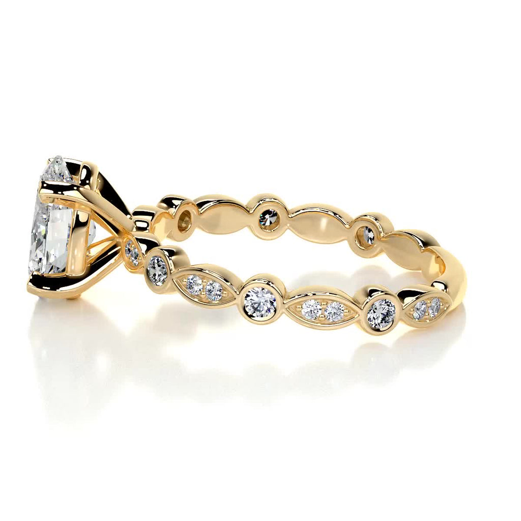 Oval Dainty Pave Lab Grown Diamond Engagement Ring