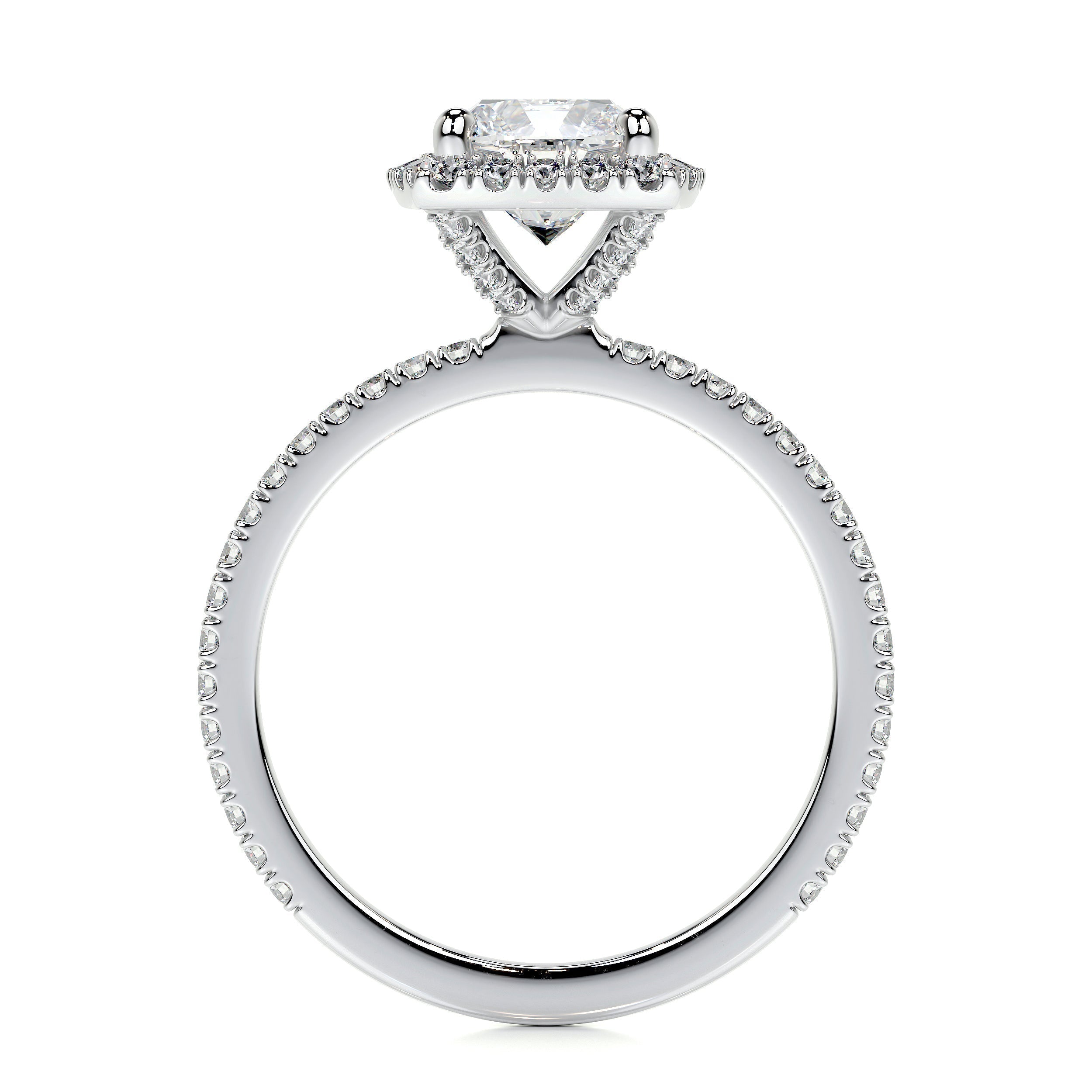 Cushion Halo Lab Grown Diamond Engagement Ring