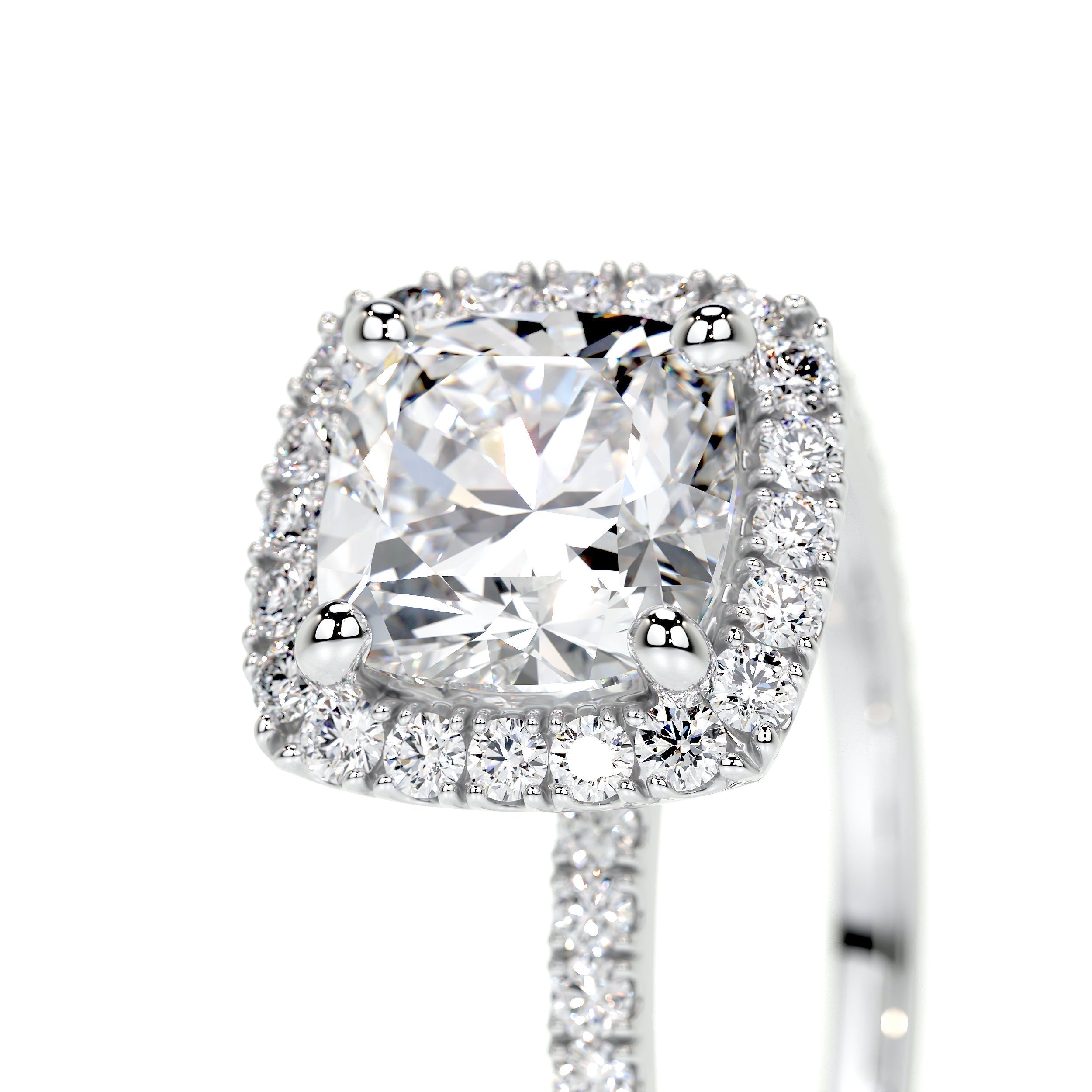 Cushion Halo Lab Grown Diamond Engagement Ring