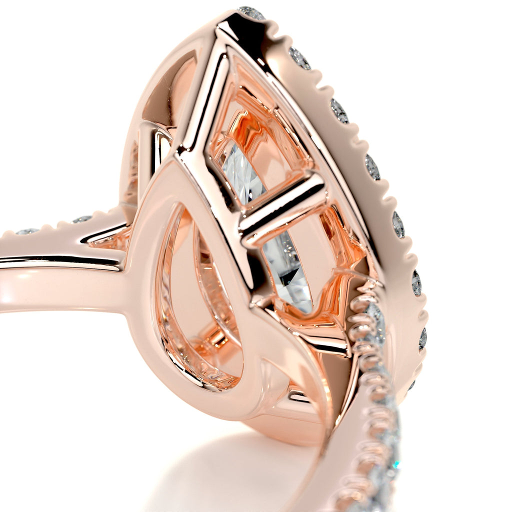 Pear Halo & Pave Lab Grown Diamond Engagement Ring