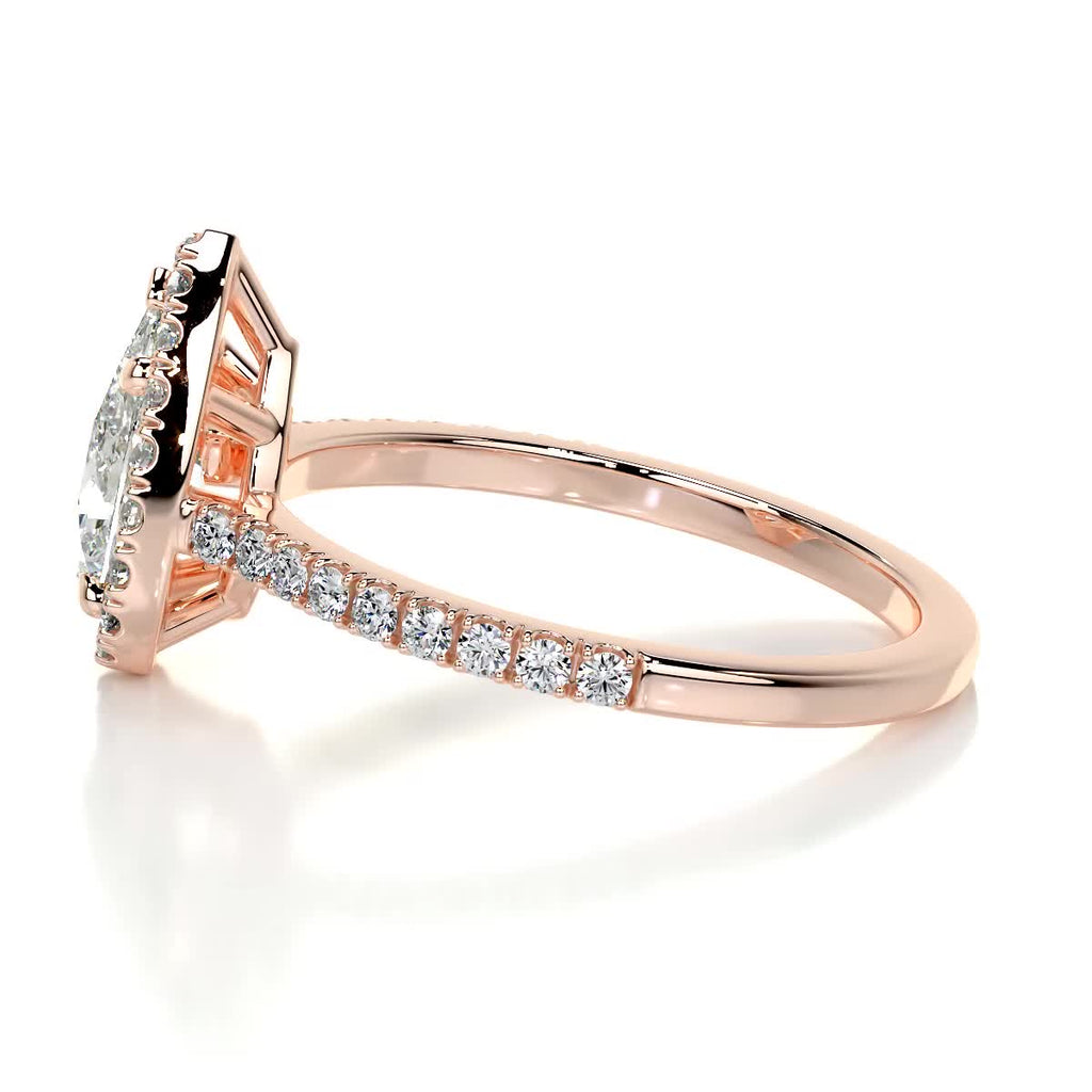 Pear Halo & Pave Lab Grown Diamond Engagement Ring