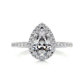 Pear Halo & Pave Lab Grown Diamond Engagement Ring