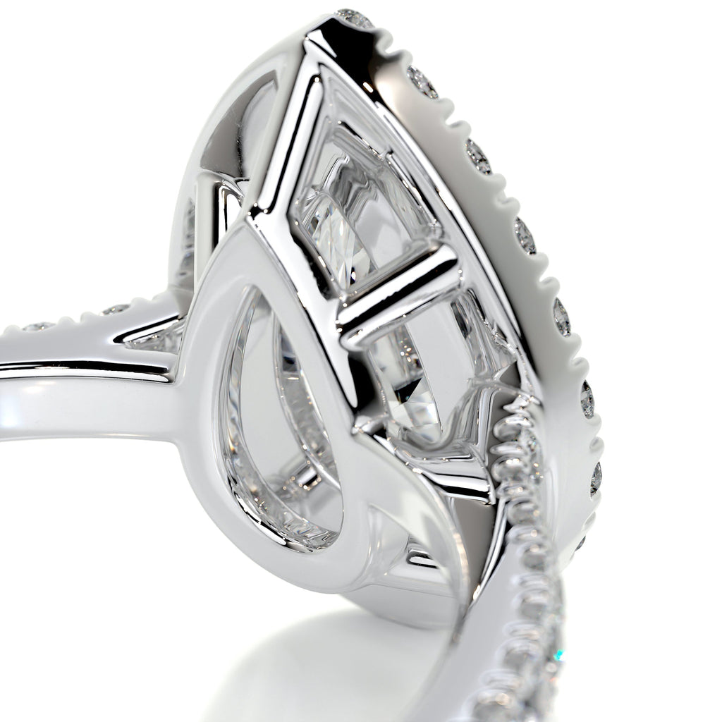 Pear Halo & Pave Lab Grown Diamond Engagement Ring