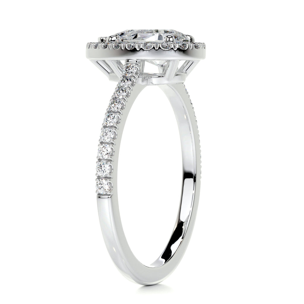 Pear Halo & Pave Lab Grown Diamond Engagement Ring
