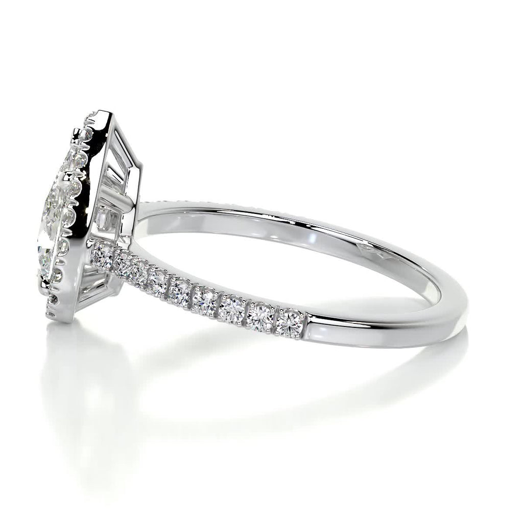 Pear Halo & Pave Lab Grown Diamond Engagement Ring