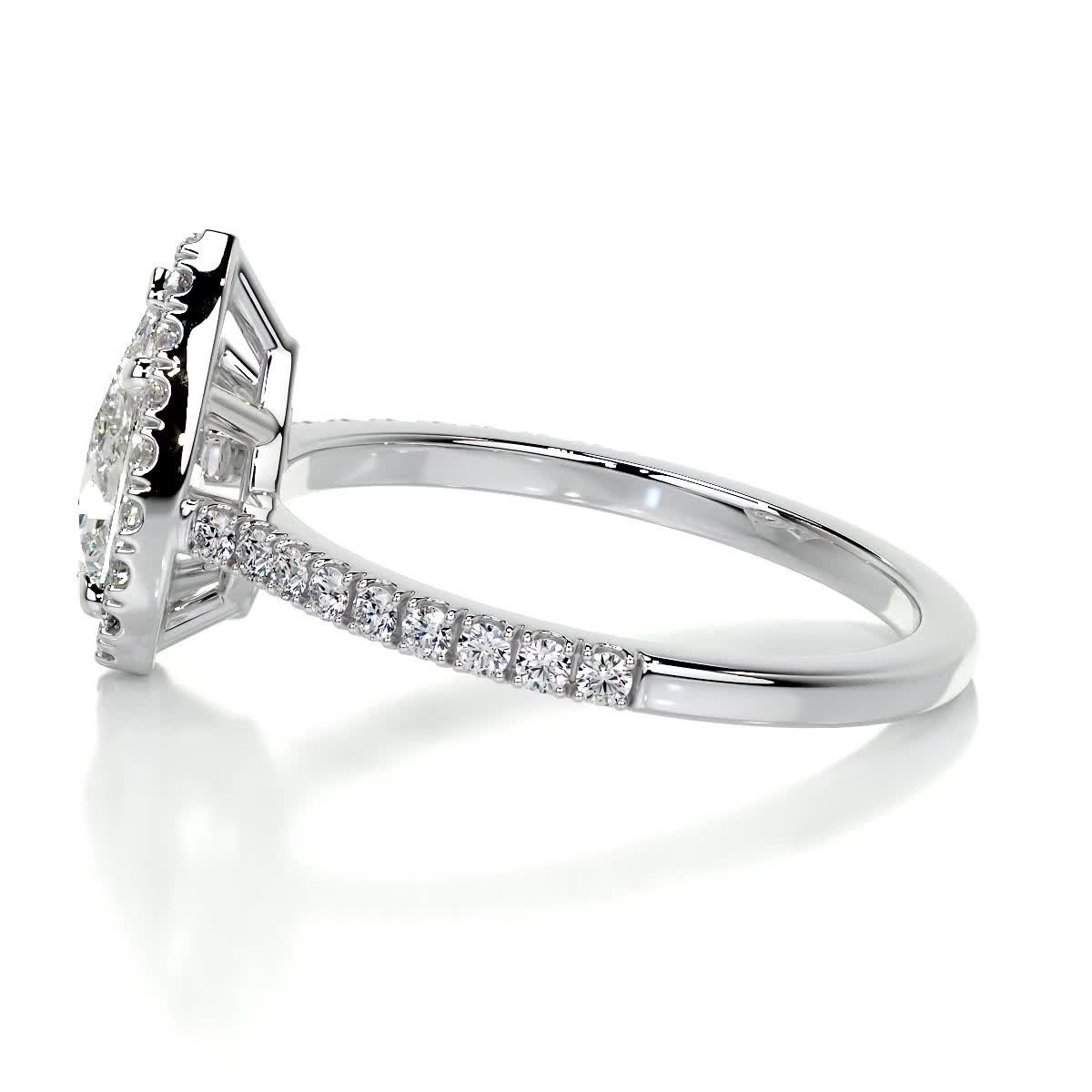 Pear Halo & Pave Lab Grown Diamond Engagement Ring