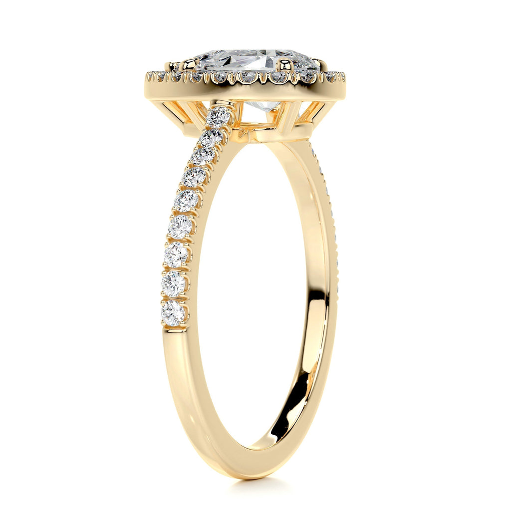 Pear Halo & Pave Lab Grown Diamond Engagement Ring