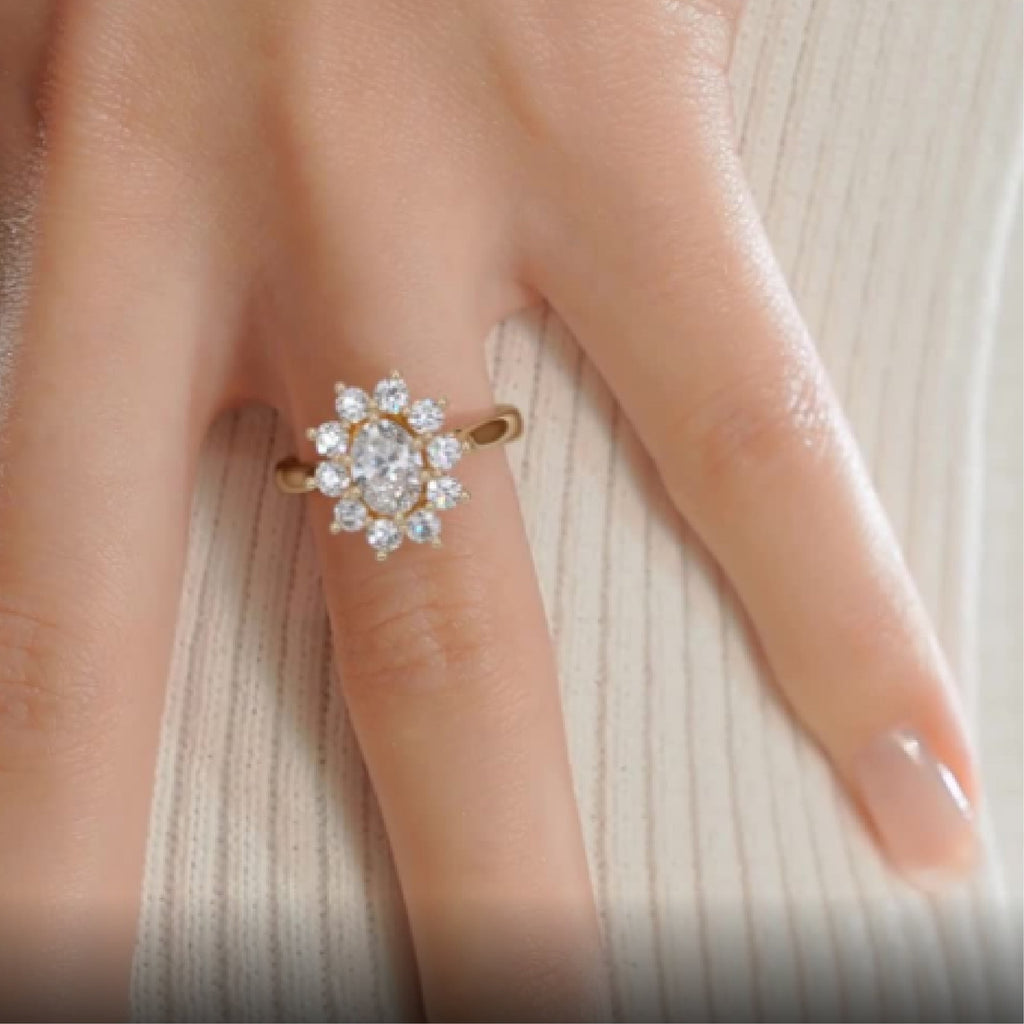 Oval Halo Lab Grown Diamond Engagement Ring