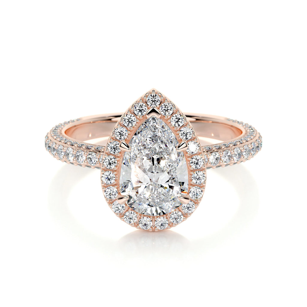 Pear Halo Lab Grown Diamond Engagement Ring