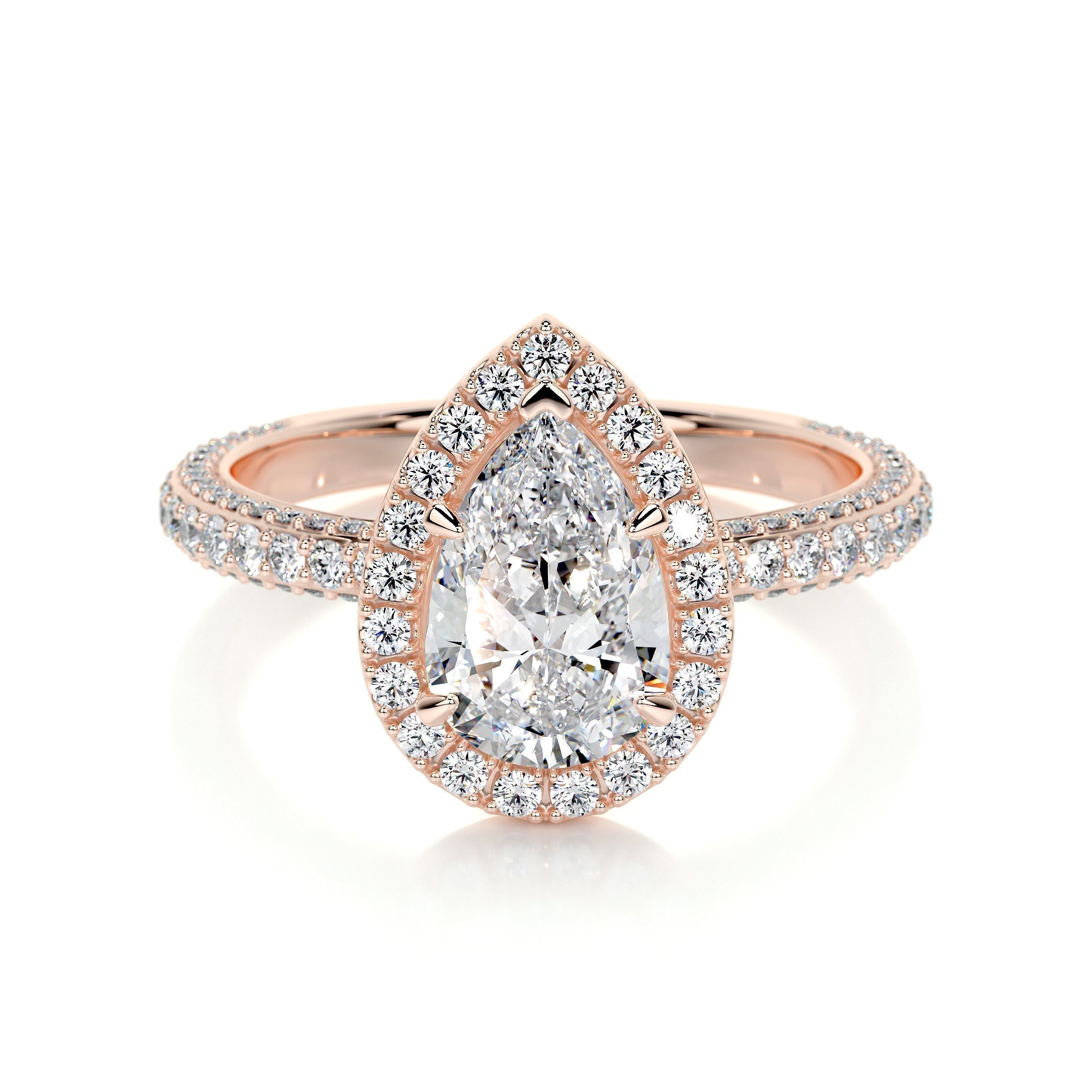 Pear Halo Lab Grown Diamond Engagement Ring