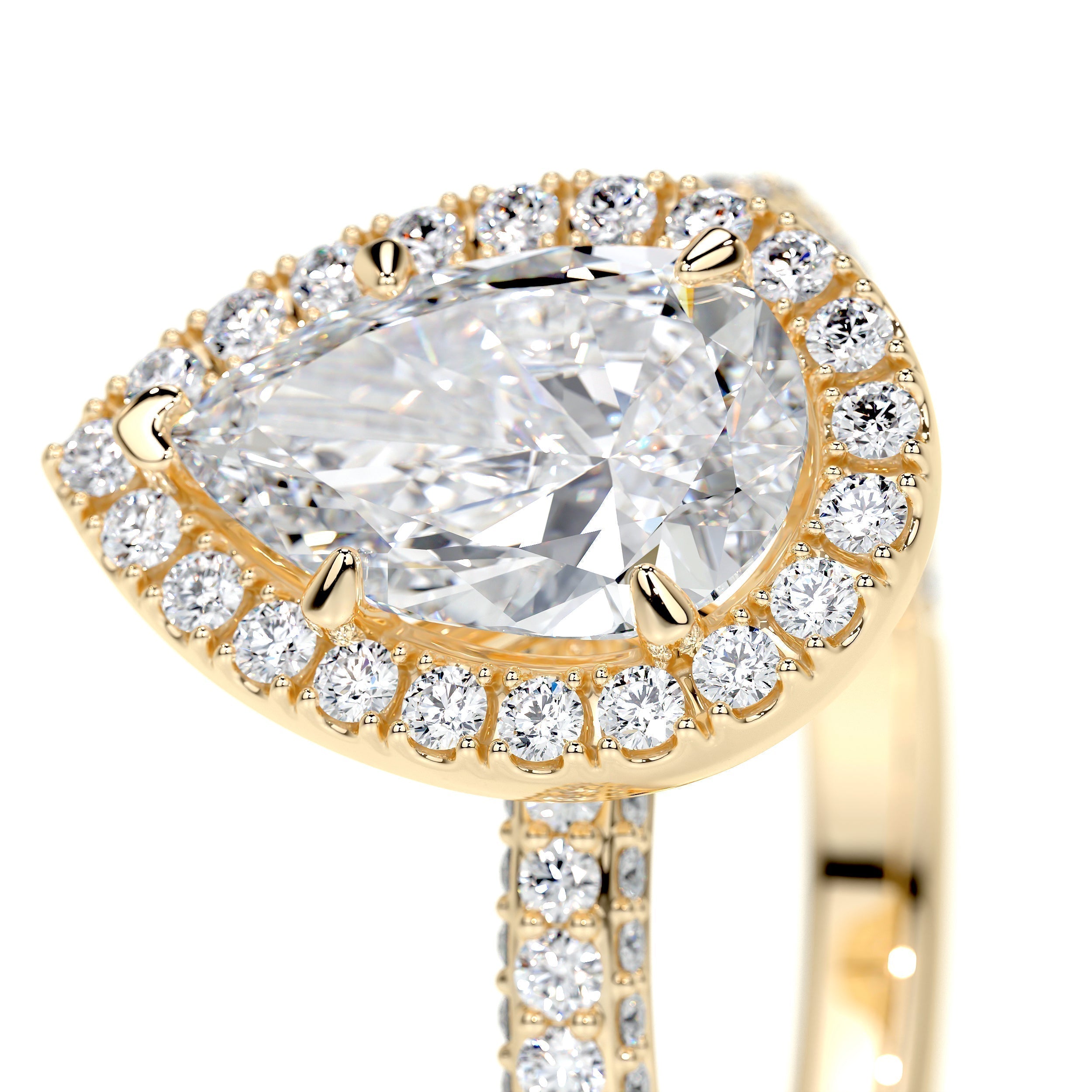 Pear Halo Lab Grown Diamond Engagement Ring