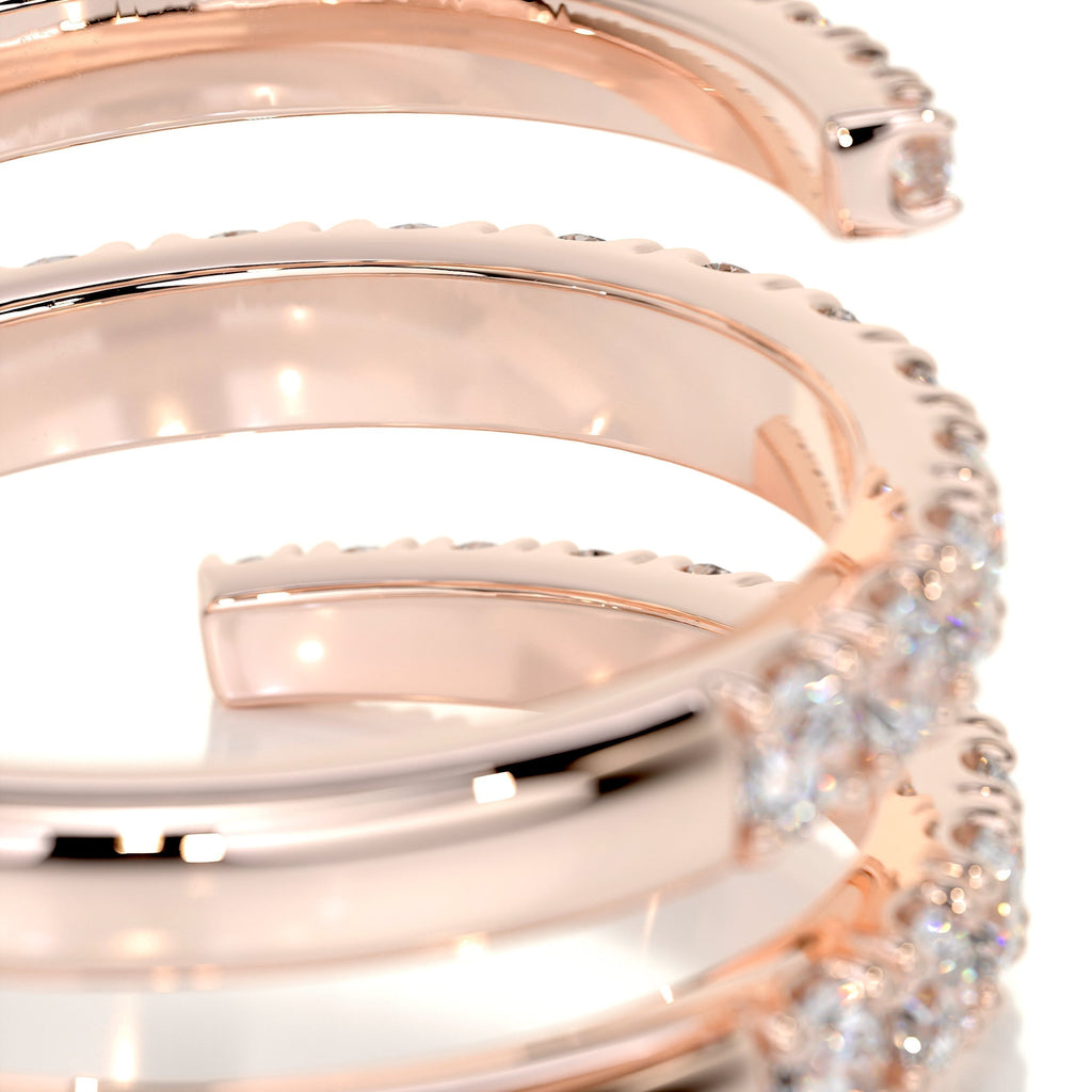1 CT Round Spiral Lab Grown Diamond Wedding Band