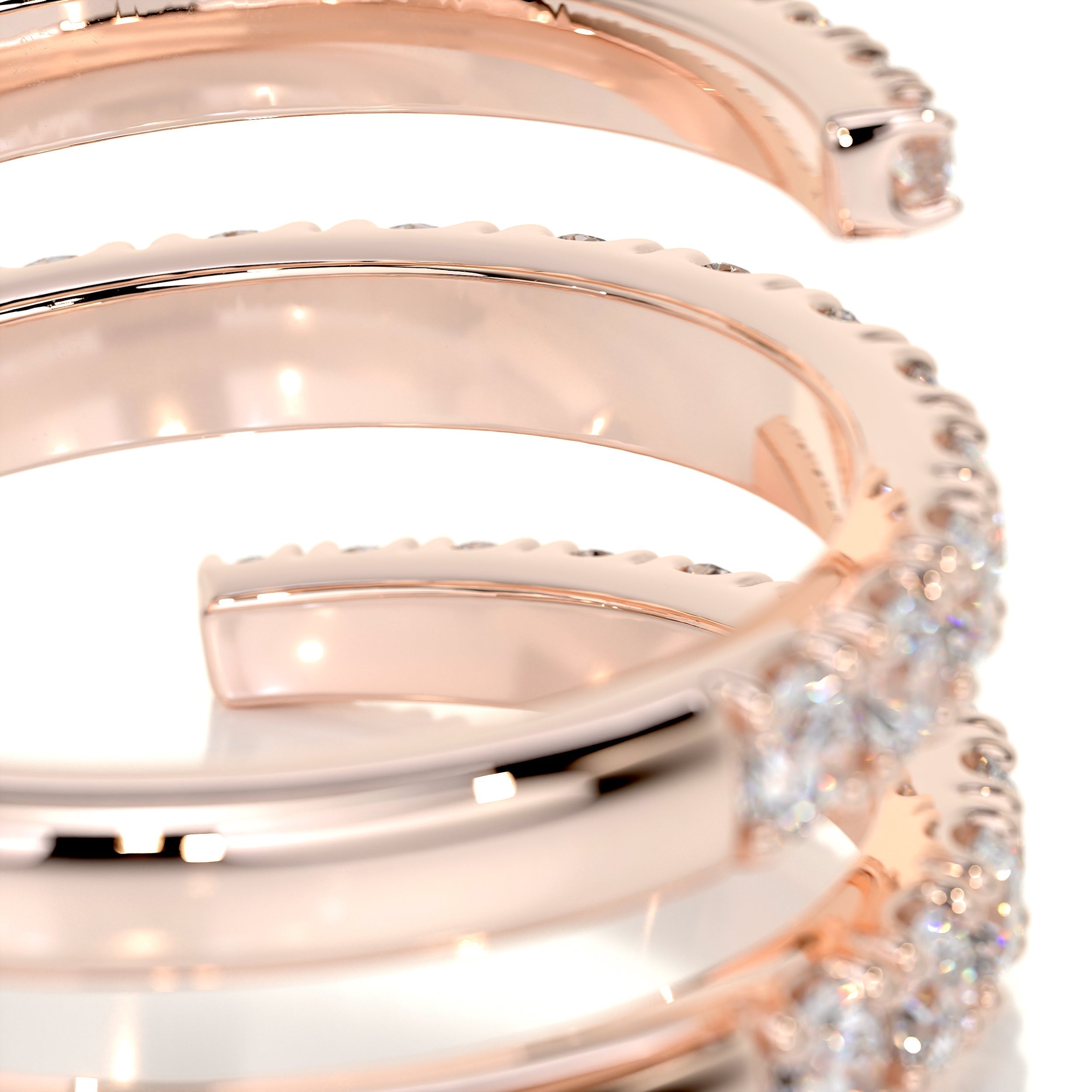 1 CT Round Spiral Lab Grown Diamond Wedding Band