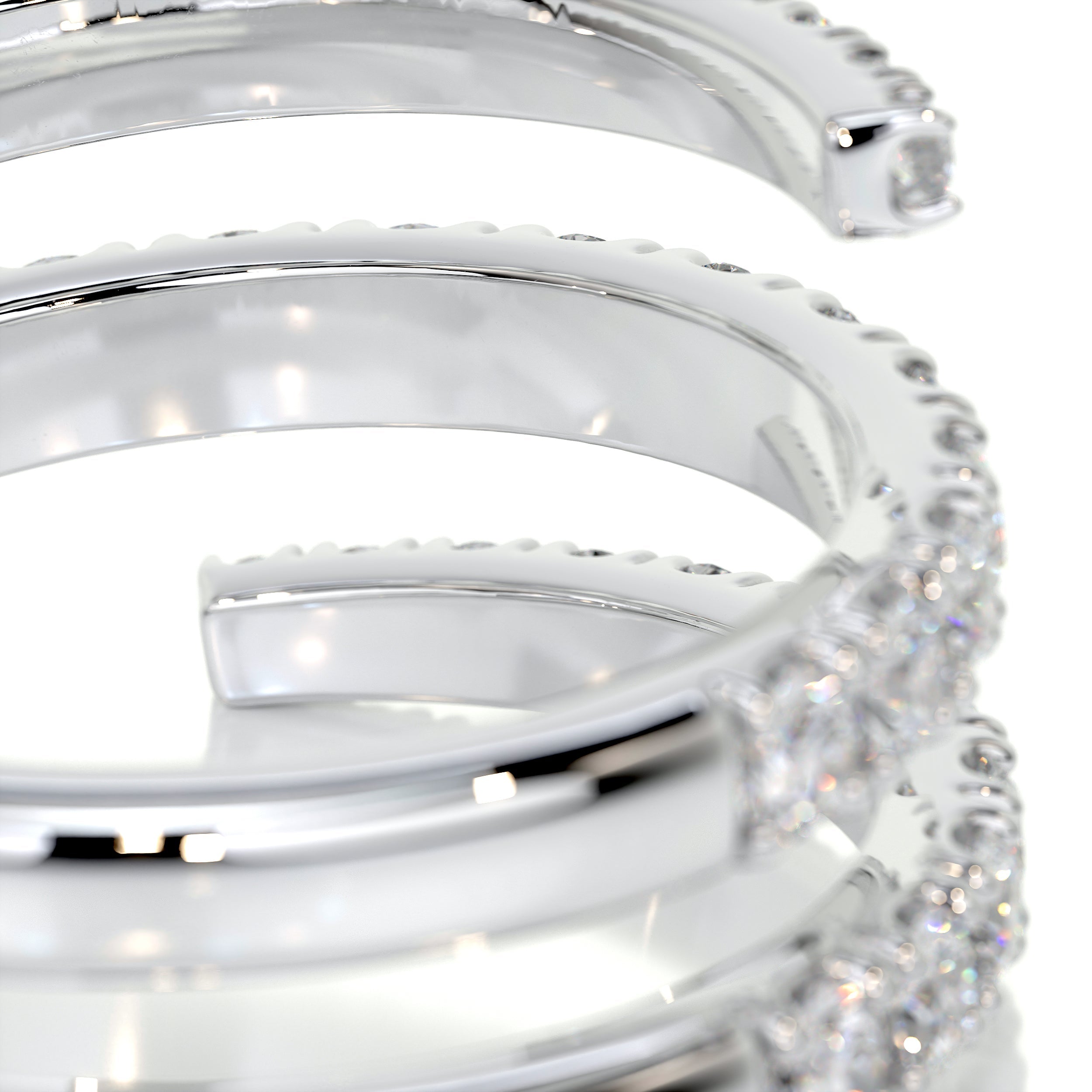1 CT Round Spiral Lab Grown Diamond Wedding Band