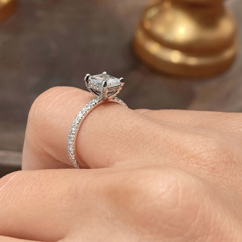 Radiant Pave Lab Grown Diamond Engagement Ring