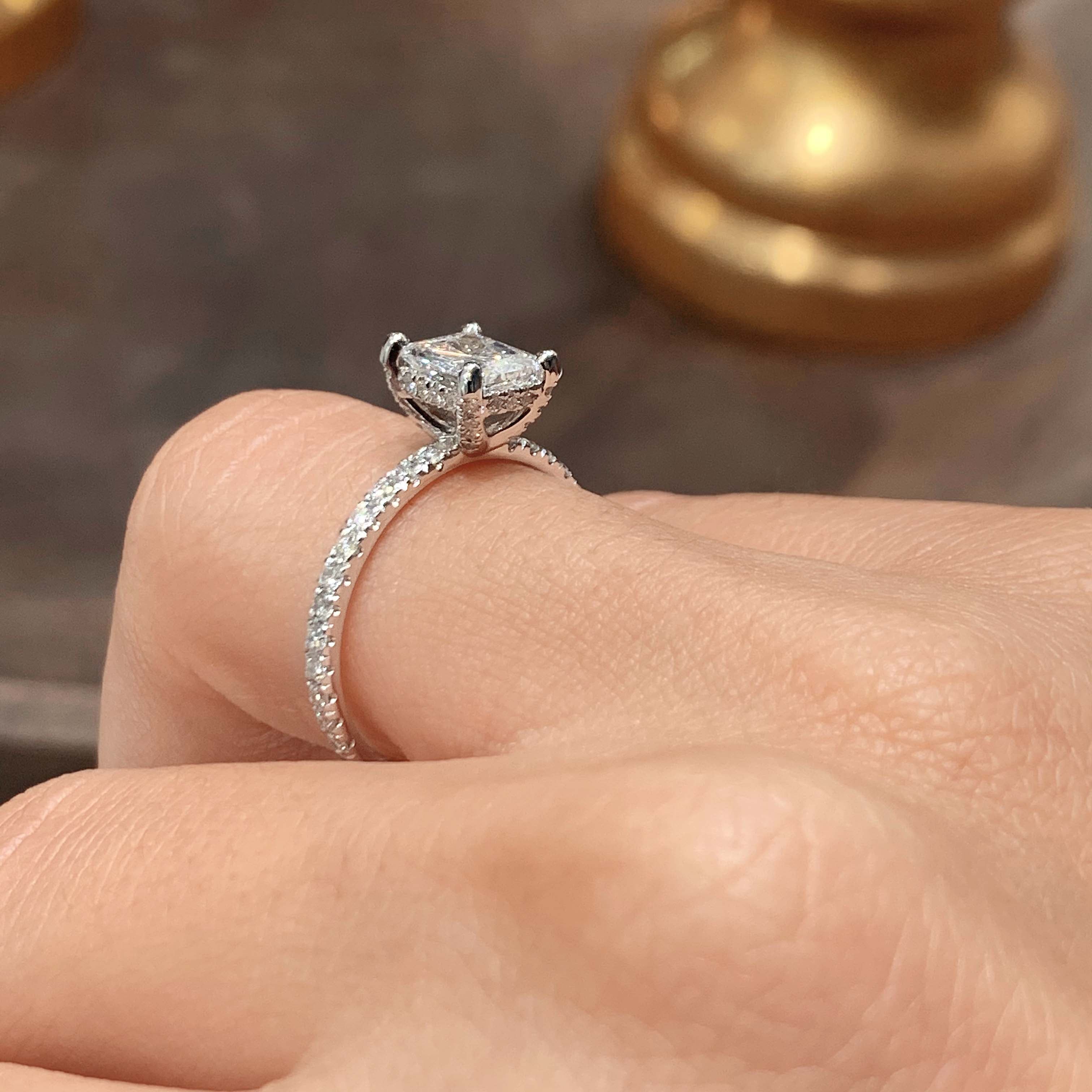 Radiant Pave Lab Grown Diamond Engagement Ring