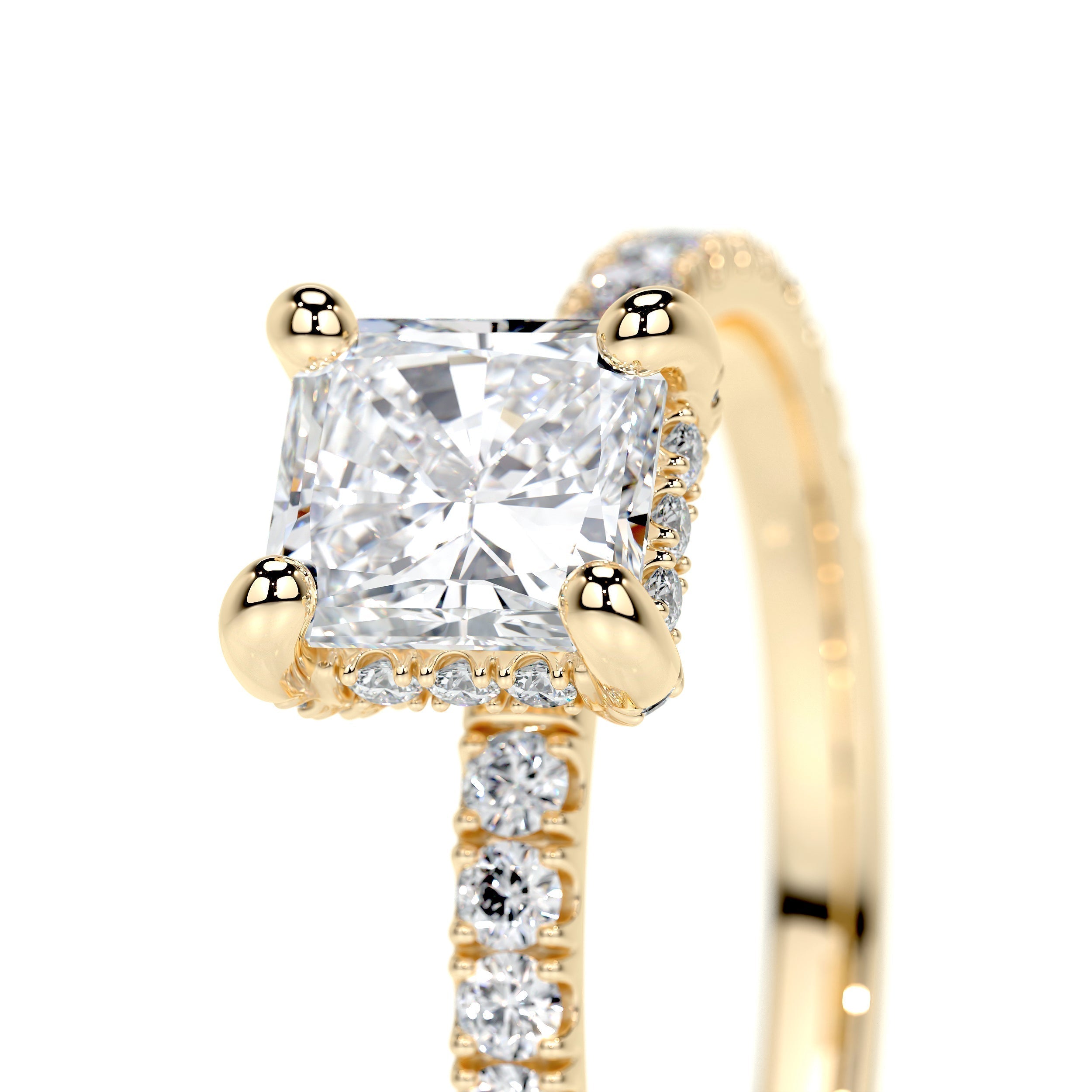 Radiant Pave Lab Grown Diamond Engagement Ring