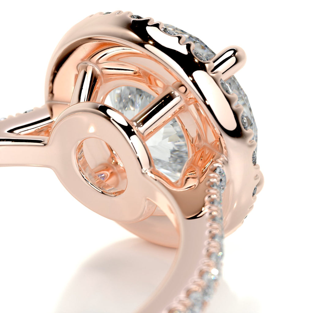 Round Halo & Pave Lab Grown Diamond Engagement Ring