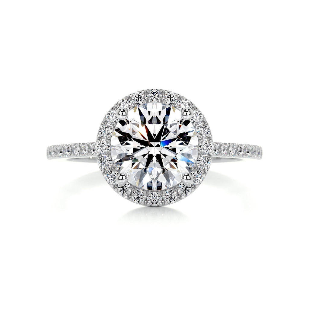 Round Halo & Pave Lab Grown Diamond Engagement Ring