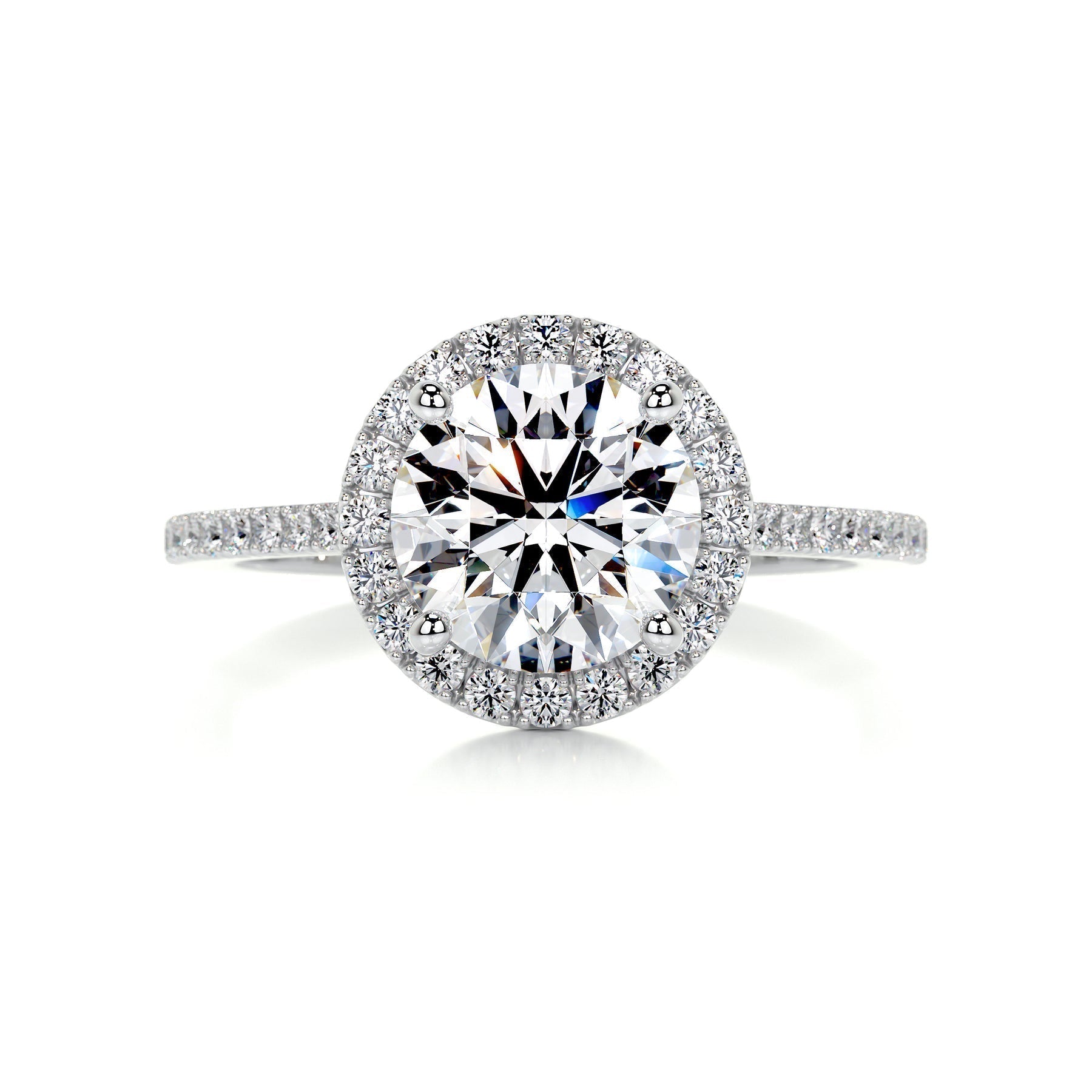 Round Halo & Pave Lab Grown Diamond Engagement Ring