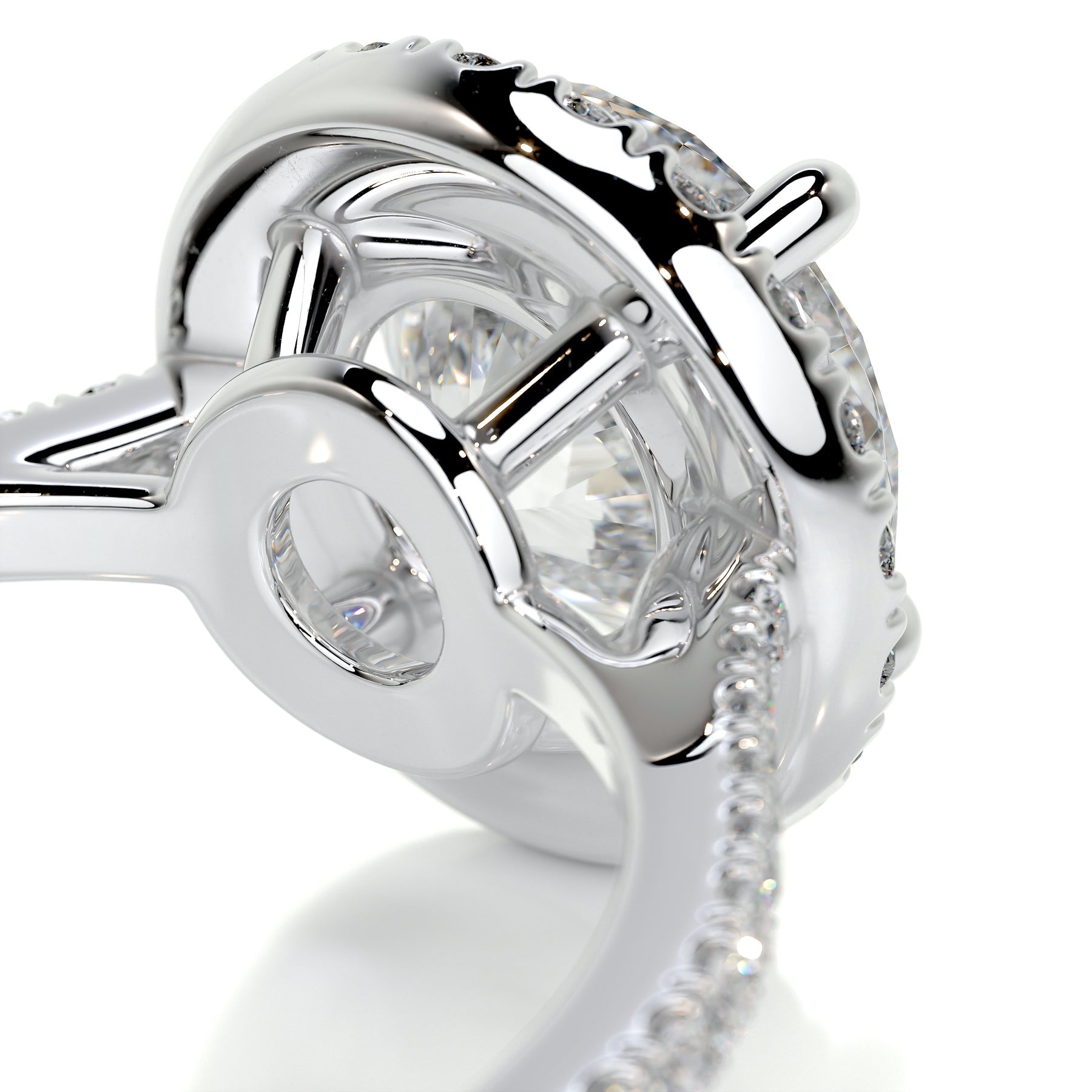 Round Halo & Pave Lab Grown Diamond Engagement Ring